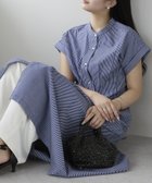 【プレフェリール/PREFERIR】のストライプバックレースアップバンドカラーワンピース 人気、トレンドファッション・服の通販 founy(ファニー) ファッション Fashion レディースファッション Fashion for Women ワンピース Dresses シンプル Simple, Minimal ストライプ Stripe, Striped Pattern プリント Print, Printed Pattern レース Lace, Lace Fabric thumbnail ネイビー|ID: prp329100004830475 ipo3291000000035162114
