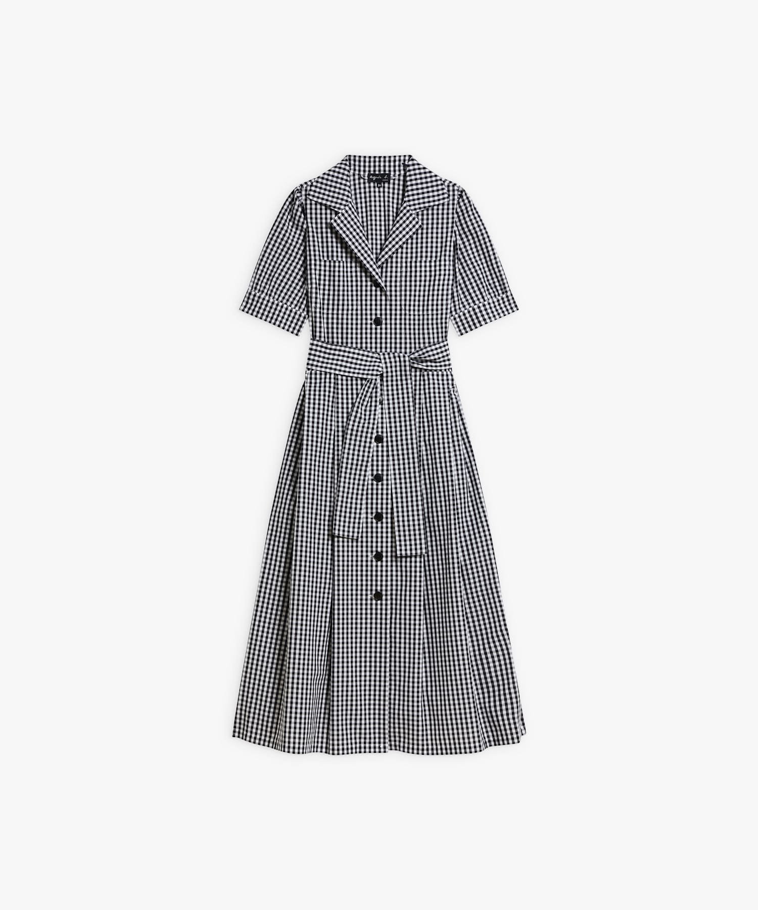 【アニエスベー ファム/agnes b. FEMME】のギンガムチェック 半袖 開襟シャツワンピース Marilor インテリア・キッズ・メンズ・レディースファッション・服の通販 founy(ファニー) 　ファッション　Fashion　レディースファッション　Fashion for Women　ワンピース　Dresses　シャツワンピース / 1枚で着映えコーデ　Shirt Dresses　ギンガム　Gingham, Gingham Fabric　シンプル　Simple, Minimal　スリーブ　Sleeve, Long Sleeve / Short Sleeve　チェック　Check, Plaid, Tartan　ドレス　Dress, One-Piece　半袖　Short Sleeve, Half Sleeve　ブラック|ID: prp329100004830489 ipo3291000000035162485