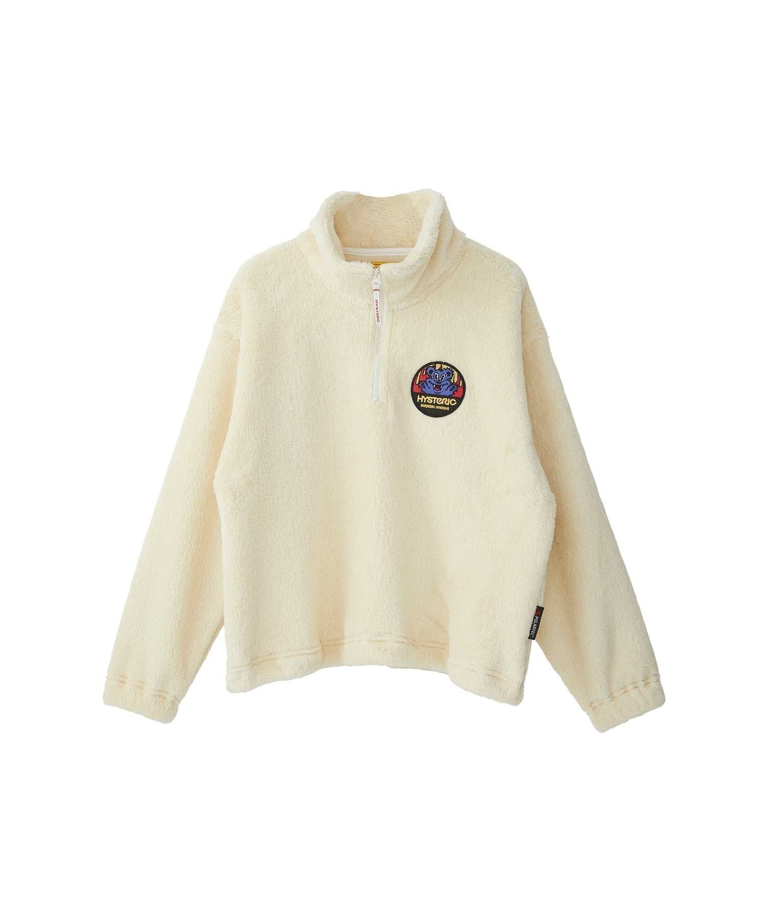 【ヒステリックグラマー/HYSTERIC GLAMOUR】のBURNING SOUNDSワッペン ハーフジップスウェット 人気、トレンドファッション・服の通販 founy(ファニー) 　ファッション　Fashion　レディースファッション　Fashion for Women　トップス・カットソー　Cut & Sew Tops　レディースパーカー・カジュアルフーディー　Casual Hoodies & Sweatshirts　スウェット・クルーネックトップス　Sweatshirts & Crewnecks / Relaxed Fit Sweat Tops　グラフィック　Graphic, Graphic Design　セットアップ　Set-Up, Coordinated Outfit　ドローコード　Drawcord, Drawstring Cord　リラックス　Relax, Relaxed Fit　 other-1|ID: prp329100004830498 ipo3291000000035162582