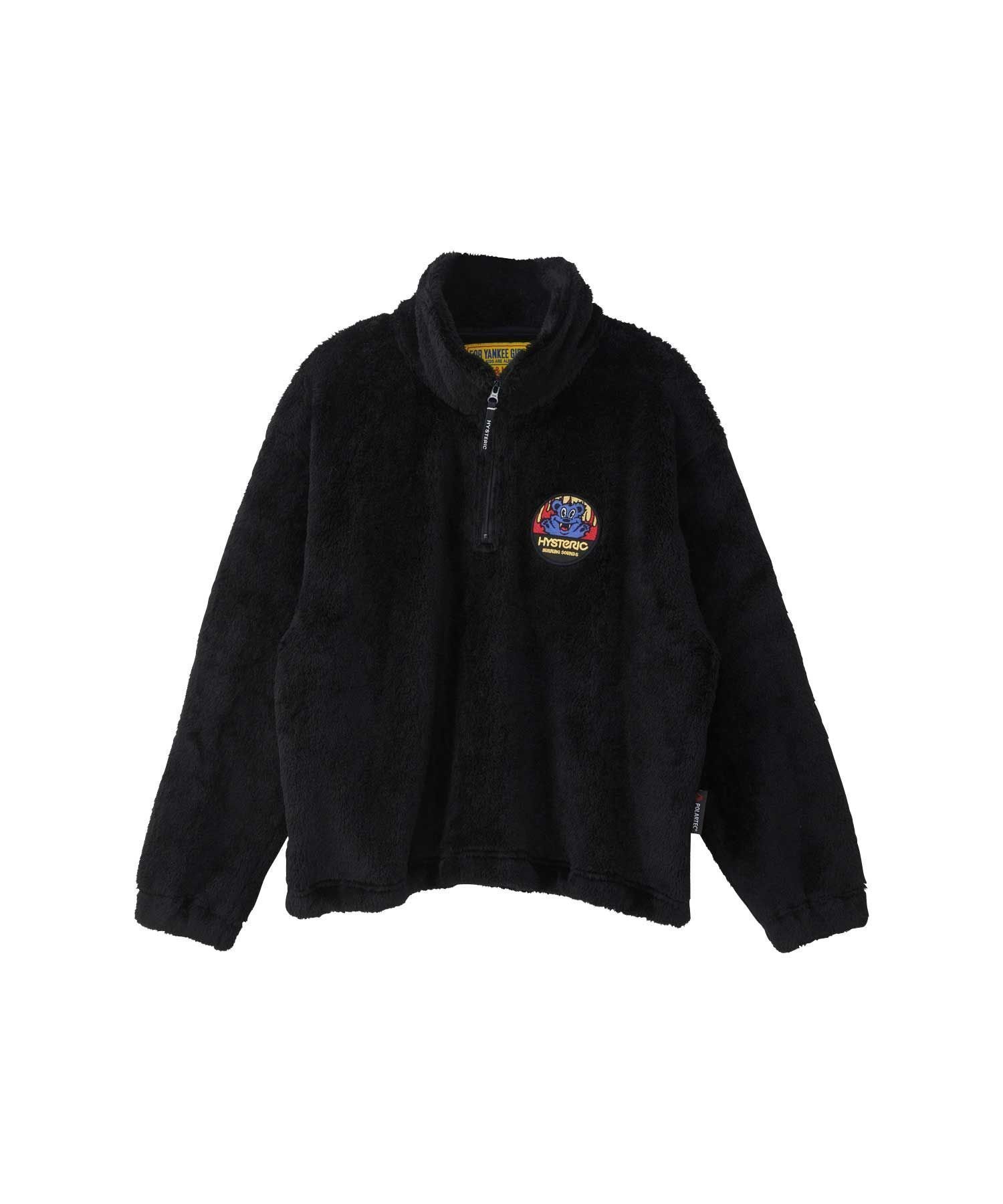 【ヒステリックグラマー/HYSTERIC GLAMOUR】のBURNING SOUNDSワッペン ハーフジップスウェット インテリア・キッズ・メンズ・レディースファッション・服の通販 founy(ファニー) 　ファッション　Fashion　レディースファッション　Fashion for Women　トップス・カットソー　Cut & Sew Tops　レディースパーカー・カジュアルフーディー　Casual Hoodies & Sweatshirts　スウェット・クルーネックトップス　Sweatshirts & Crewnecks / Relaxed Fit Sweat Tops　グラフィック　Graphic, Graphic Design　セットアップ　Set-Up, Coordinated Outfit　ドローコード　Drawcord, Drawstring Cord　リラックス　Relax, Relaxed Fit　ブラック|ID: prp329100004830498 ipo3291000000035162587