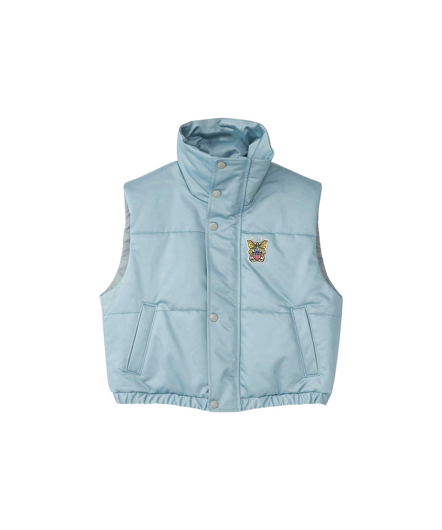 【ヒステリックグラマー/HYSTERIC GLAMOUR】のLEVITATED GIRLワッペン ショートベスト インテリア・キッズ・メンズ・レディースファッション・服の通販 founy(ファニー) 　ファッション　Fashion　レディースファッション　Fashion for Women　アウター　Coat / Outerwear Collection　トップス・カットソー　Cut & Sew Tops　ベスト&ジレ / 重ね着スタイル　Vests & Gilets　クラシック　Classic, Timeless Style　コンパクト　Compact, Small Size　ショート　Short, Short Length　シンプル　Simple, Minimal　スタンド　Stand Collar, Upright Stand　ベスト　Vest, Waistcoat　モチーフ　Motif, Design Theme　軽量　Lightweight, Ultra Light　ブルー|ID: prp329100004830501 ipo3291000000035162614