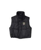 【ヒステリックグラマー/HYSTERIC GLAMOUR】のLEVITATED GIRLワッペン ショートベスト 人気、トレンドファッション・服の通販 founy(ファニー) ファッション Fashion レディースファッション Fashion for Women アウター Coat / Outerwear Collection トップス・カットソー Cut & Sew Tops ベスト&ジレ / 重ね着スタイル Vests & Gilets クラシック Classic, Timeless Style コンパクト Compact, Small Size ショート Short, Short Length シンプル Simple, Minimal スタンド Stand Collar, Upright Stand ベスト Vest, Waistcoat モチーフ Motif, Design Theme 軽量 Lightweight, Ultra Light thumbnail ブラック|ID: prp329100004830501 ipo3291000000035162615