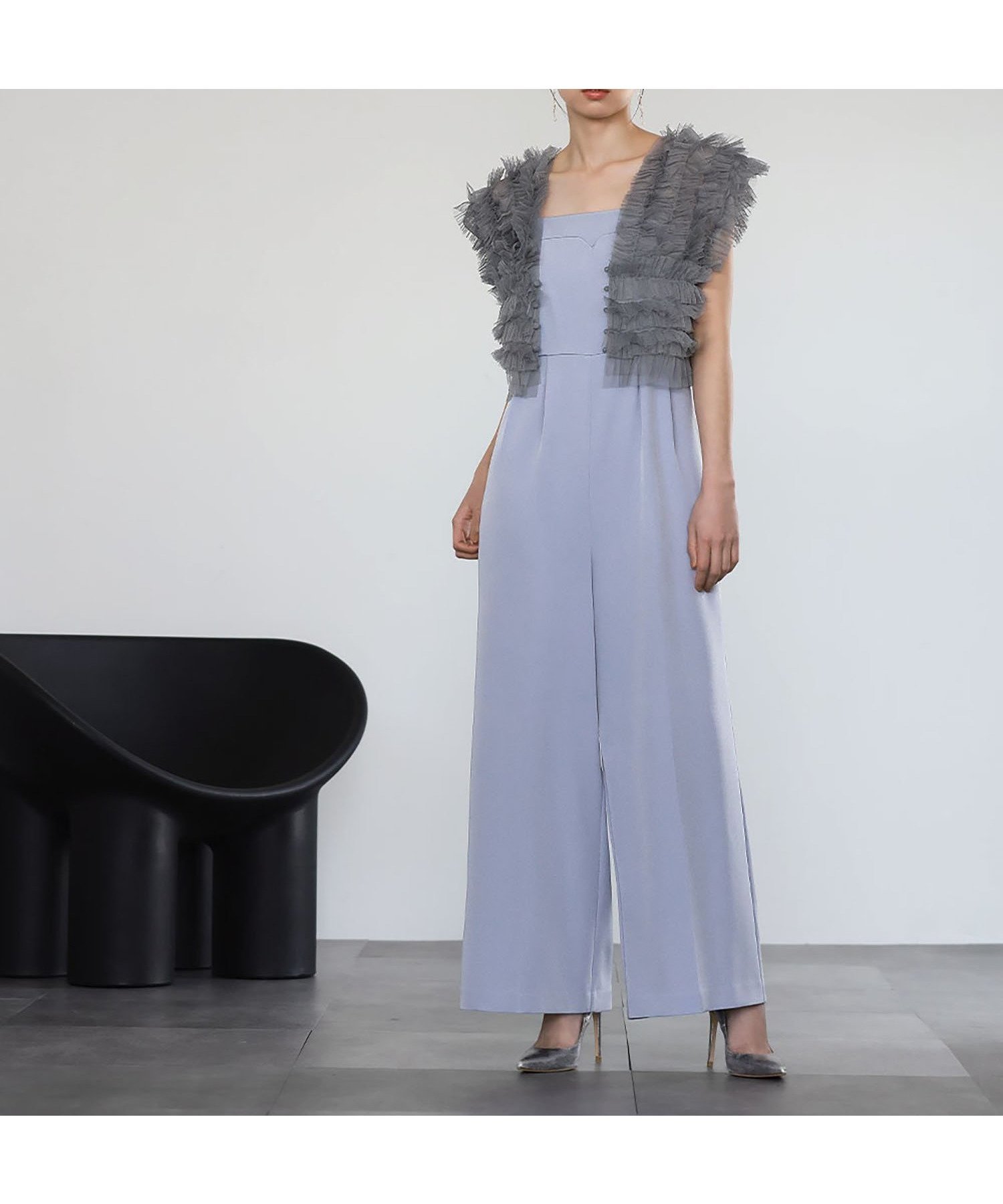 【ガール/GIRL】のチュールトップス オールインワン セット 結婚式 パンツドレス パーティードレス インテリア・キッズ・メンズ・レディースファッション・服の通販 founy(ファニー) 　ファッション　Fashion　レディースファッション　Fashion for Women　パンツ　Pants & Trousers　シャーリング　Shirring, Ruched　シンプル　Simple, Minimal　チュール　Tulip, Tulip Motif　ドレス　Dress, One-Piece　ループ　Loop, Loop Knit　ワイド　Wide, Wide Fit　再入荷　Restock / Back in Stock　おすすめ　Recommended / Our Picks　エレガント 上品　Elegant　結婚式　Wedding　披露宴　Wedding Reception　二次会　After Party　BL|ID: prp329100004830509 ipo3291000000035162764