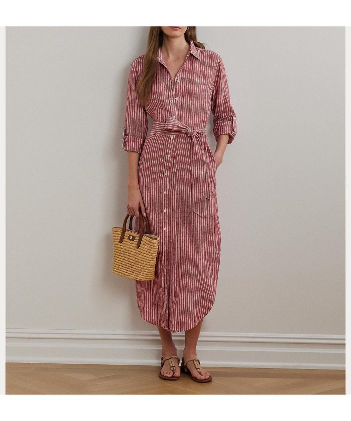 【ラルフローレン/RALPH LAUREN】のストライプ リネン ロールタブスリーブ シャツドレス インテリア・キッズ・メンズ・レディースファッション・服の通販 founy(ファニー) https://founy.com/ ファッション Fashion レディースファッション Fashion for Women トップス・カットソー Cut & Sew Tops シャツ・ブラウス・オフィスカジュアル Elegant Blouses & Button-Ups ワンピース Dresses フォーマル・パーティードレス・結婚式用ドレス Elegant & Casual Dresses カフス Cuff Design ストライプ Stripe, Striped Pattern ストレート Straight, Straight Cut ドレス Dress, One-Piece フィット Fit, Slim Fit ヨーク Yoke, Yoke Design ラウンド Round, Round Neck リネン Linen, Linen Fabric ループ Loop, Loop Knit 長袖 Long Sleeve, Full Sleeve |ID: prp329100004830511 ipo3291000000035162824