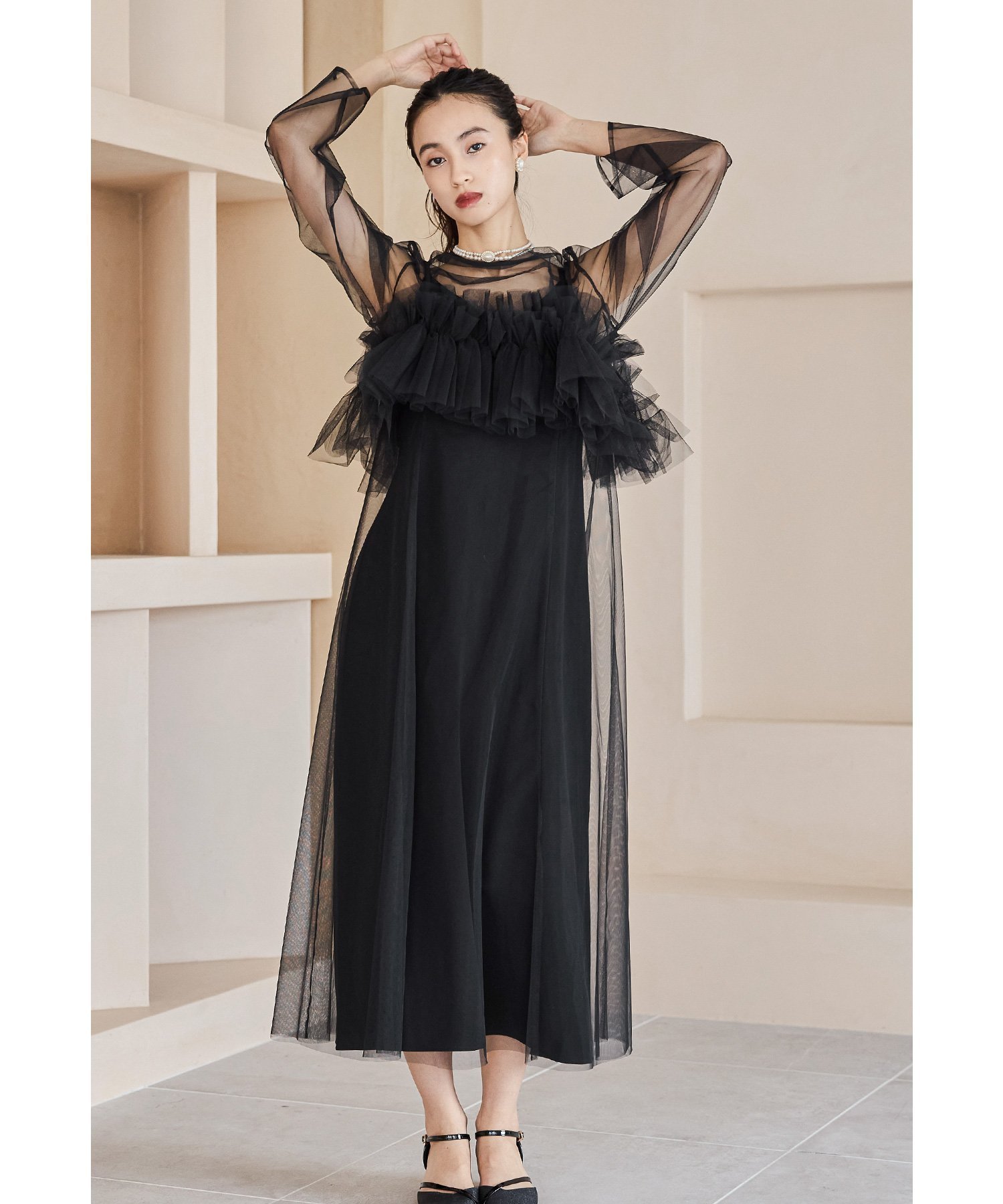 【ビーフラット/bflat】のマルチウェイボリュームチュールドレス 3点セット パーティードレス インテリア・キッズ・メンズ・レディースファッション・服の通販 founy(ファニー) 　ファッション　Fashion　レディースファッション　Fashion for Women　ワンピース　Dresses　フォーマル・パーティードレス・結婚式用ドレス　Elegant & Casual Dresses　インナー　Innerwear　シンプル　Simple, Minimal　チュール　Tulip, Tulip Motif　ドレス　Dress, One-Piece　ビスチェ　Bustier, Corset Top　フリル　Frill, Ruffle　リボン　Ribbon, Bow　おすすめ　Recommended / Our Picks　結婚式　Wedding　披露宴　Wedding Reception　二次会　After Party　ブラック|ID: prp329100004830512 ipo3291000000035162832