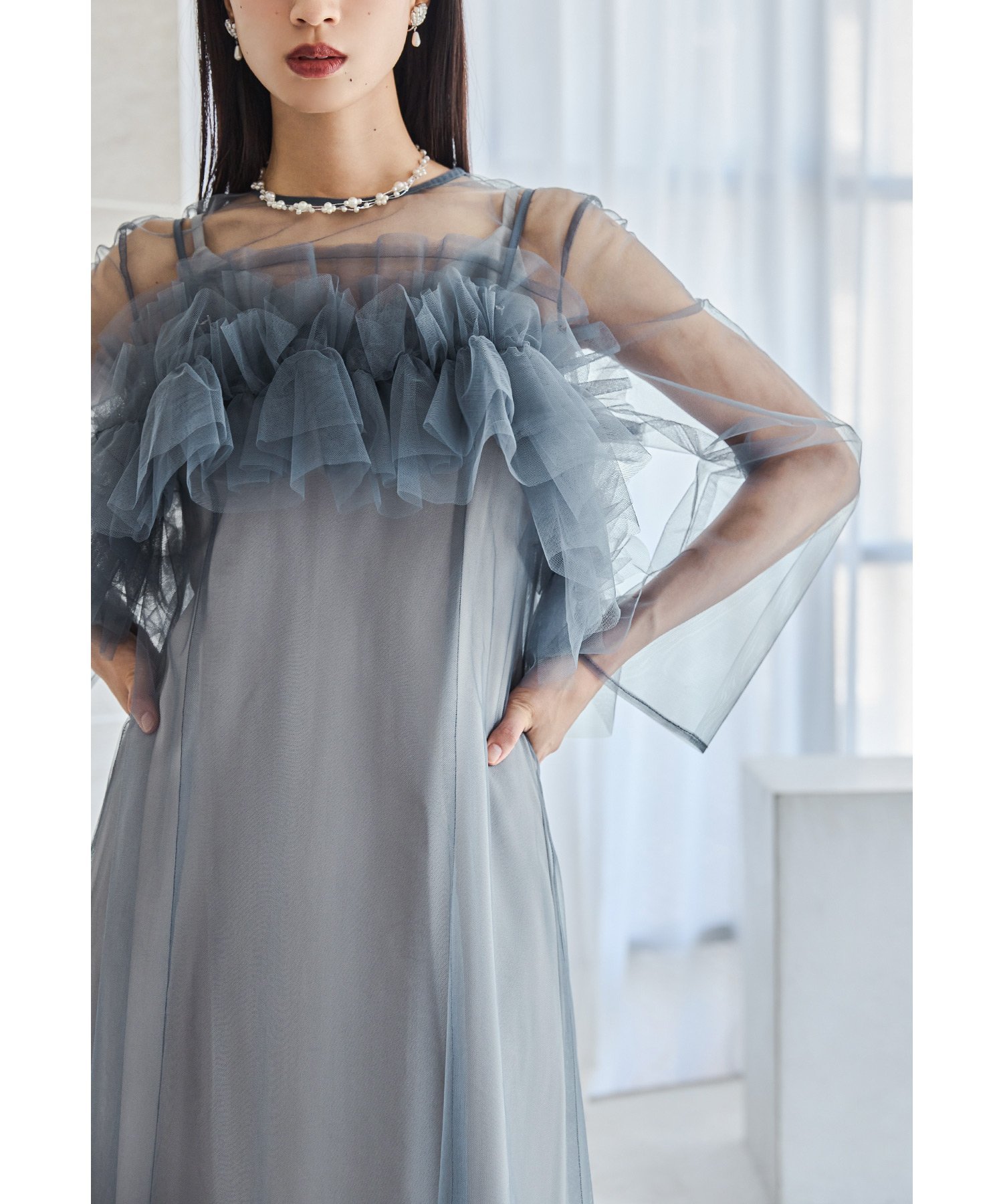 【ビーフラット/bflat】のマルチウェイボリュームチュールドレス 3点セット パーティードレス インテリア・キッズ・メンズ・レディースファッション・服の通販 founy(ファニー) 　ファッション　Fashion　レディースファッション　Fashion for Women　ワンピース　Dresses　フォーマル・パーティードレス・結婚式用ドレス　Elegant & Casual Dresses　インナー　Innerwear　シンプル　Simple, Minimal　チュール　Tulip, Tulip Motif　ドレス　Dress, One-Piece　ビスチェ　Bustier, Corset Top　フリル　Frill, Ruffle　リボン　Ribbon, Bow　おすすめ　Recommended / Our Picks　結婚式　Wedding　披露宴　Wedding Reception　二次会　After Party　ブルー|ID: prp329100004830512 ipo3291000000035162834