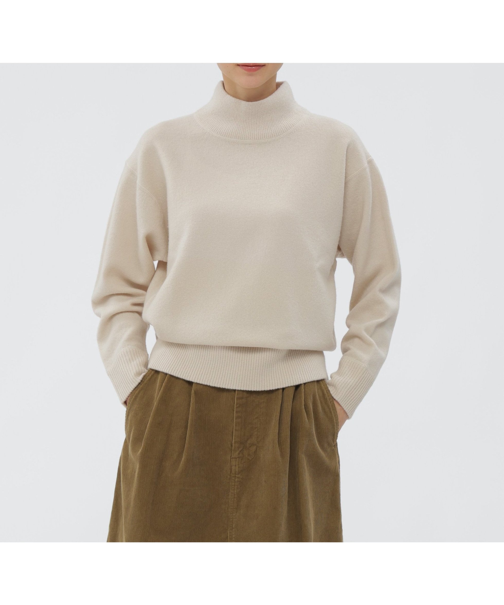 【マーガレットハウエル/MARGARET HOWELL】のFELTED ROUGH WOOL KNITWEAR インテリア・キッズ・メンズ・レディースファッション・服の通販 founy(ファニー) 　ファッション　Fashion　レディースファッション　Fashion for Women　トップス・カットソー　Cut & Sew Tops　ニット　Knit Tops & Sweaters　カットソー　Cut and Sewn Top　スウェット / スエット　Sweatshirt, Sweatwear　ボトルネック　Bottle Neck, Mock Neck　メルトン　Melton, Heavy Wool　リラックス　Relax, Relaxed Fit　ヴィンテージ　Vintage Style　ECRU2|ID: prp329100004830516 ipo3291000000035162927