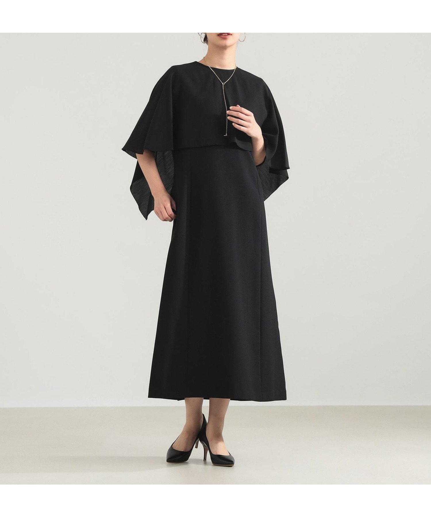 【デミルクス ビームス/Demi-Luxe BEAMS】の【12/25新規値下げ】2WAY ケープドレス インテリア・キッズ・メンズ・レディースファッション・服の通販 founy(ファニー) 　ファッション　Fashion　レディースファッション　Fashion for Women　ワンピース　Dresses　フォーマル・パーティードレス・結婚式用ドレス　Elegant & Casual Dresses　おすすめ　Recommended / Our Picks　アクセサリー　Fashion Accessories　シフォン　Chiffon, Lightweight Fabric　ジャケット　Jacket, Outerwear　ドレス　Dress, One-Piece　ドレープ　Drape, Draping Fabric　フラット　Flat, Flat Shoes　エレガント 上品　Elegant　BLACK|ID: prp329100004830523 ipo3291000000035163055