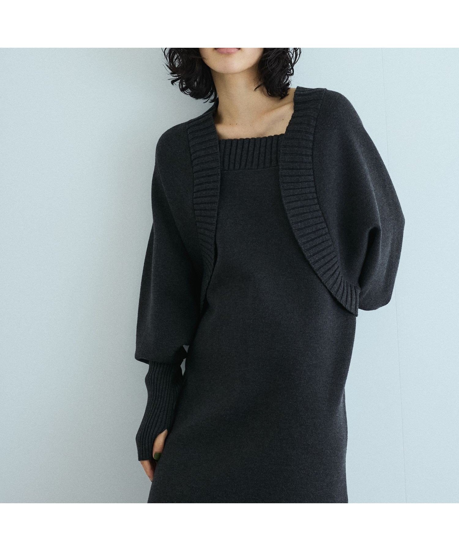 【アダム エ ロペ/ADAM ET ROPE'】のボレロドッキングニットワンピース インテリア・キッズ・メンズ・レディースファッション・服の通販 founy(ファニー) 　ファッション　Fashion　レディースファッション　Fashion for Women　アウター　Coat / Outerwear Collection　ボレロ・ショート丈ジャケット / ドレス羽織りに　Boleros & Short Jackets　ワンピース　Dresses　ニットワンピース　Knit Dresses　アクセサリー　Fashion Accessories　シルク　Silk, 100% Silk　タートル　Turtleneck, Turtle Collar　定番　Standard, Basic Item　人気　Popular, Best Seller　フォルム　Silhouette, Form　ボレロ　Bolero, Short Cardigan　ポケット　Pocket, Pocket Detail　ローズ　Rose, Rose Motif　A/W・秋冬　Autumn/Winter　おすすめ　Recommended / Our Picks　2025年　2025　2025-2026秋冬・A/W　Autumn/Winter 2025–26 AW25–26　スミクロ(05)|ID: prp329100004830526 ipo3291000000035163075