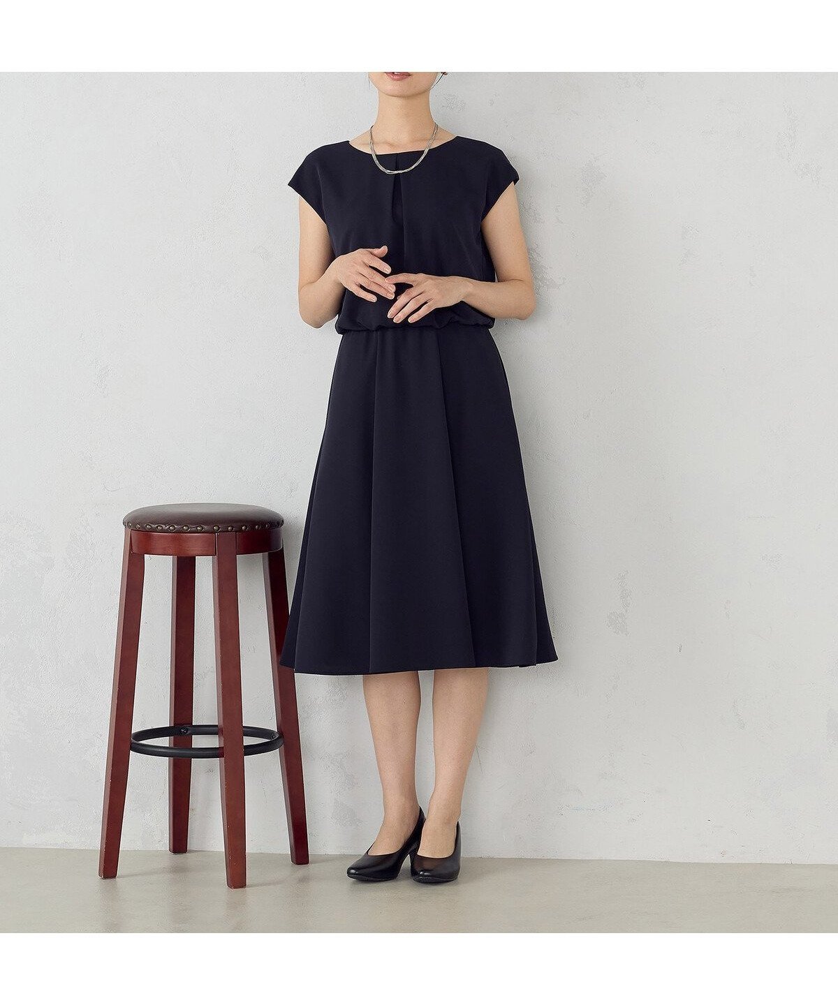 【コムサイズム/COMME CA ISM】の【セットアップ対応】ポリエステルツイル ワンピース インテリア・キッズ・メンズ・レディースファッション・服の通販 founy(ファニー) 　ファッション　Fashion　レディースファッション　Fashion for Women　ワンピース　Dresses　アクセサリー　Fashion Accessories　ジャケット　Jacket, Outerwear　ストレッチ　Stretch, Stretchy Fabric　スリーブ　Sleeve, Long Sleeve / Short Sleeve　セットアップ　Set-Up, Coordinated Outfit　フレンチ　French, French Style　ブラウジング　Blouson Silhouette, Cinched Waist　ワイド　Wide, Wide Fit　結婚式　Wedding　ビジネス 仕事 通勤　Business / Work / Commuting　ネイビー|ID: prp329100004830535 ipo3291000000035163227