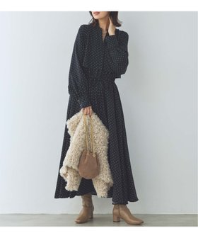 【グレディブリリアン/Gready Brilliant】のLUドットケープワンピース 人気、トレンドファッション・服の通販 founy(ファニー) ファッション Fashion レディースファッション Fashion for Women ワンピース Dresses サテン Satin, Glossy Fabric ドット Polka Dot, Dot Pattern バランス Balance, Style Balance プリント Print, Printed Pattern |ID:prp329100004830540