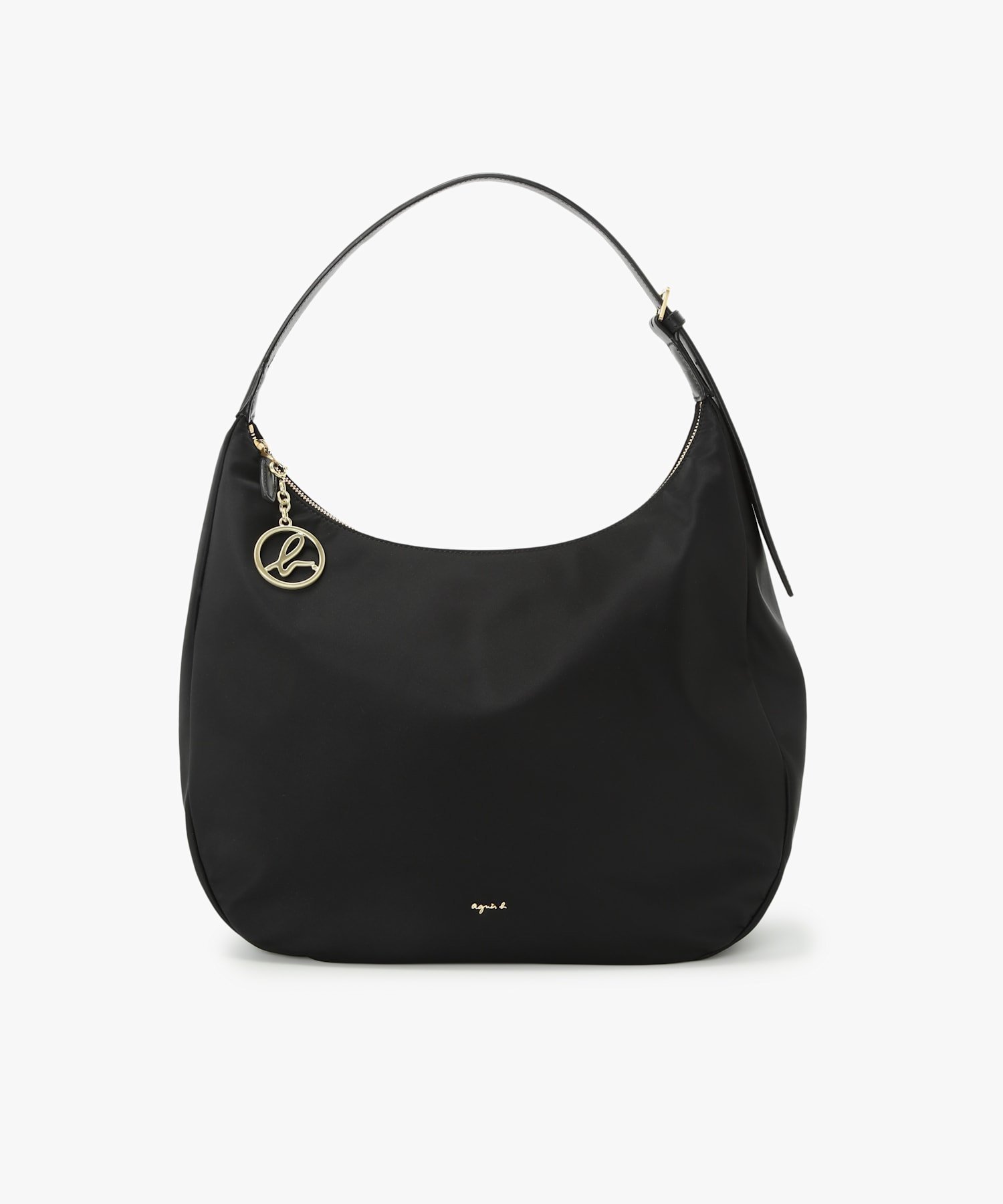 【アニエスベー ファム/agnes b. FEMME】のナイロン ラージ ショルダーバッグ ZAS06-03 インテリア・キッズ・メンズ・レディースファッション・服の通販 founy(ファニー) 　ファッション　Fashion　レディースファッション　Fashion for Women　ショルダー　Shoulder, Shoulder Strap　シンプル　Simple, Minimal　チャーム　Charm, Pendant　エレガント 上品　Elegant　ビジネス 仕事 通勤　Business / Work / Commuting　ブラック|ID: prp329100004830549 ipo3291000000035163433