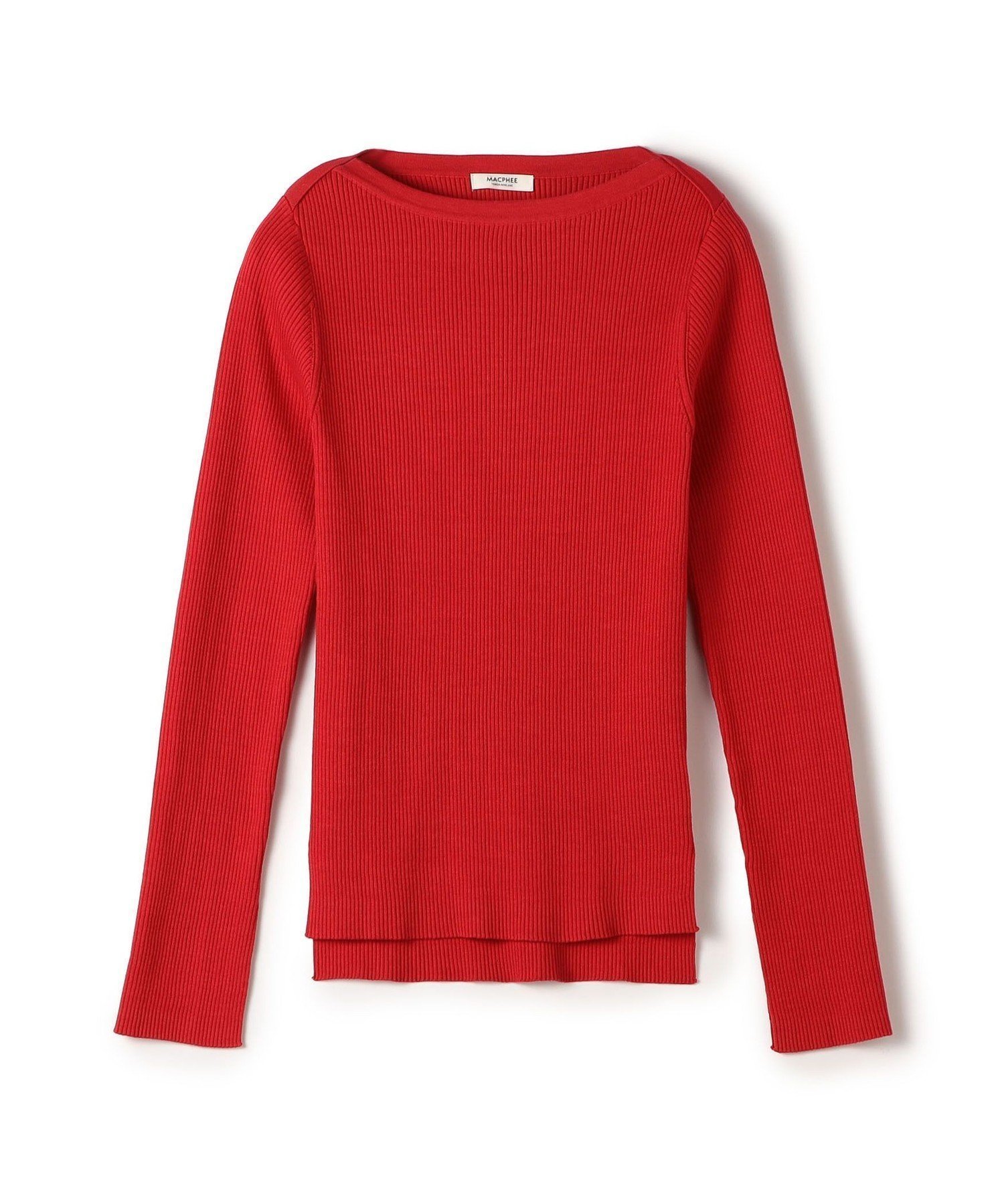 【トゥモローランド/TOMORROWLAND】のコットンリブ ボートネックプルオーバー インテリア・キッズ・メンズ・レディースファッション・服の通販 founy(ファニー) 　ファッション　Fashion　レディースファッション　Fashion for Women　トップス・カットソー　Cut & Sew Tops　カジュアルプルオーバー・ニットトップス　Pullovers & Knit Tops / Casual Pullovers　シンプル　Simple, Minimal　スリット　Slit, Slit Detail　フィット　Fit, Slim Fit　ベーシック　Basic, Essential　定番　Standard, Basic Item　35 レッド|ID: prp329100004830570 ipo3291000000035163684