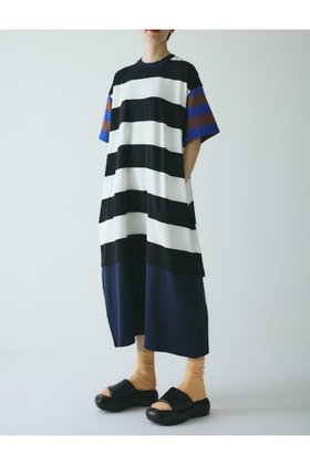 【ヘリンドットサイ/HeRIN.CYE】のCut relax dress 人気、トレンドファッション・服の通販 founy(ファニー) ファッション Fashion レディースファッション Fashion for Women ワンピース Dresses フォーマル・パーティードレス・結婚式用ドレス Elegant & Casual Dresses ボーダー Border, Stripe 夏 Summer 無地 Plain, Solid Color |ID:prp329100004830571