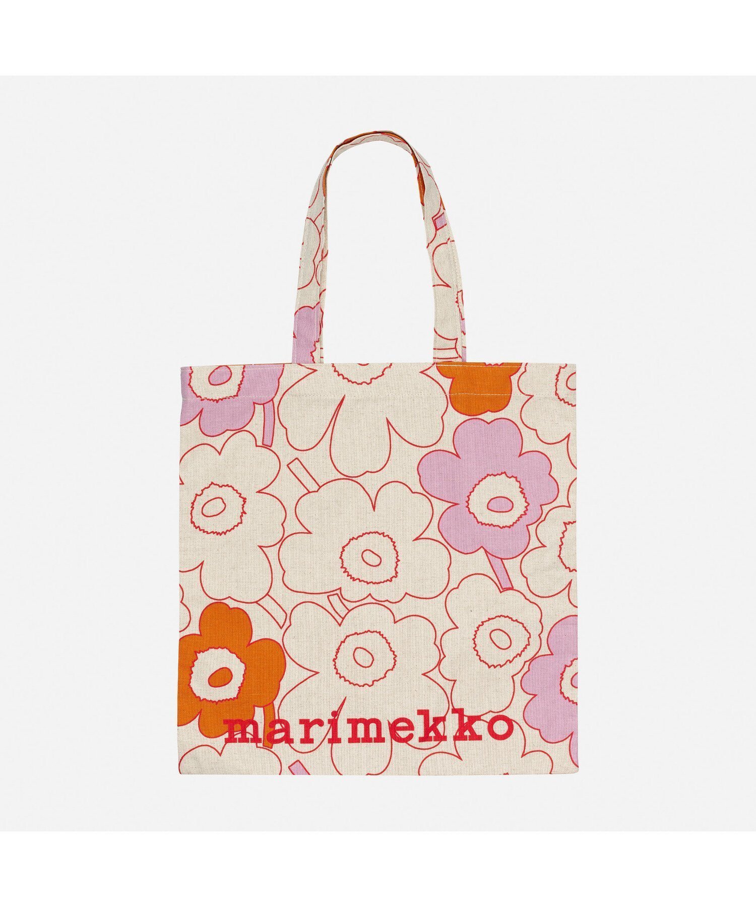 【マリメッコ/marimekko】の【アジア限定】Vankka Piirto Unikko トートバッグ インテリア・キッズ・メンズ・レディースファッション・服の通販 founy(ファニー) 　ファッション　Fashion　レディースファッション　Fashion for Women　バッグ　Bags　リネン　Linen, Linen Fabric　ワンポイント　One Point, Statement Accent　オレンジ×ライラック|ID: prp329100004830579 ipo3291000000035163876