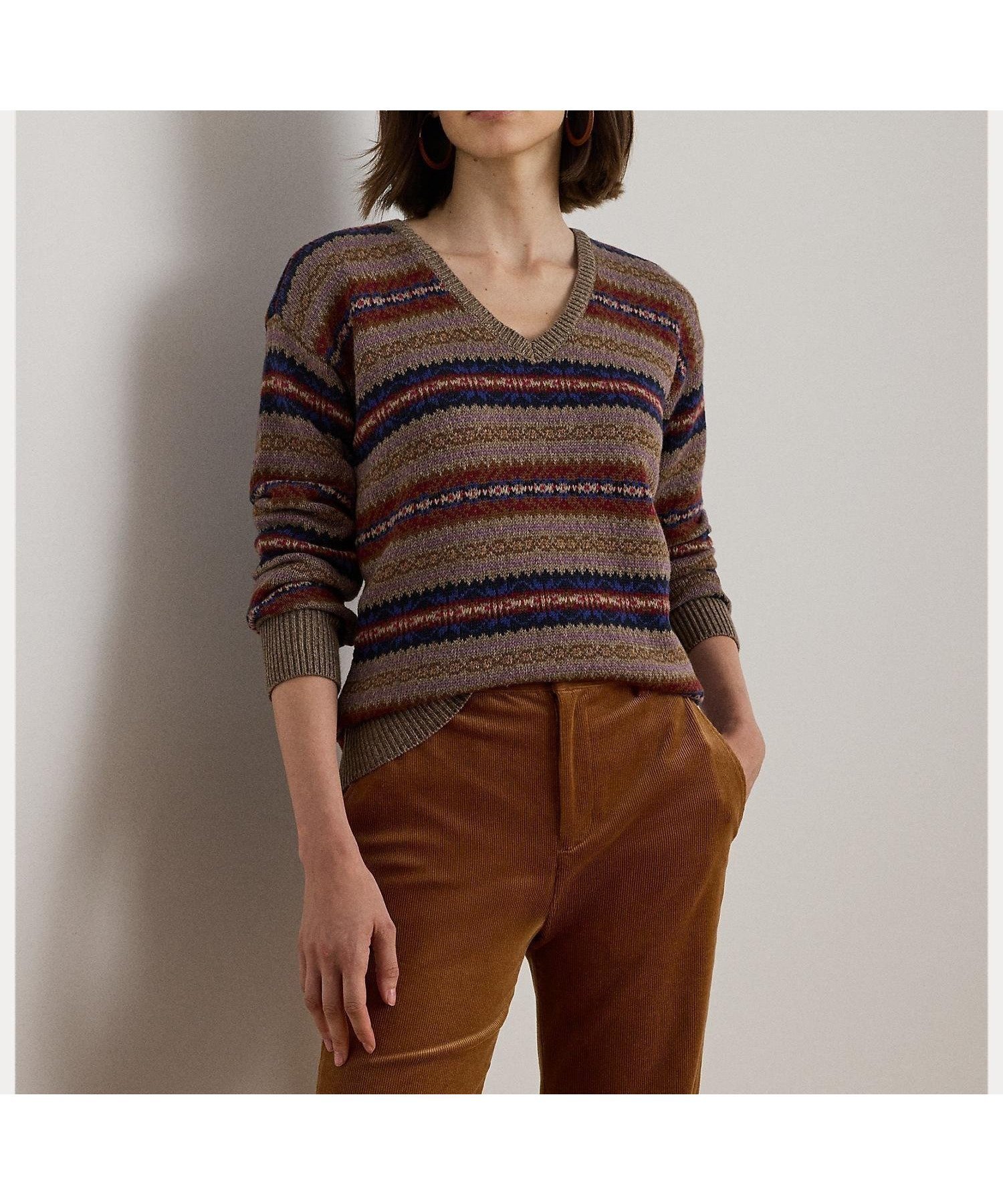 【ラルフローレン/RALPH LAUREN】のフェア アイル コットンリネン Vネック セーター 人気、トレンドファッション・服の通販 founy(ファニー) ファッション Fashion レディースファッション Fashion for Women トップス・カットソー Cut & Sew Tops Vネックトップス V-Neck Tops / V-Cut Neckline Shirts クラシック Classic, Timeless Style ショルダー Shoulder, Shoulder Strap セーター Sweater, Knitwear ドロップ Drop Shoulder, Dropped Style パターン Pattern, Design Print フィット Fit, Slim Fit リネン Linen, Linen Fabric リラックス Relax, Relaxed Fit 長袖 Long Sleeve, Full Sleeve other-1|ID: prp329100004830586 ipo3291000000035163942