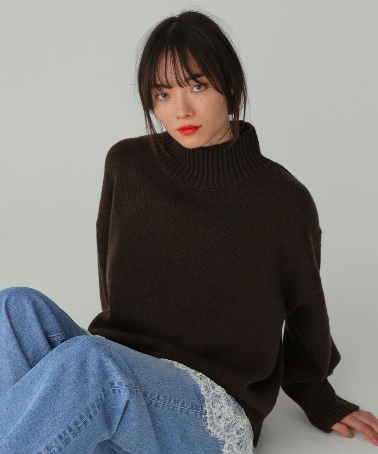 【バビロン/BABYLONE / KIDS】のリラクシータートルプルオーバー インテリア・キッズ・メンズ・レディースファッション・服の通販 founy(ファニー) 　ファッション　Fashion　キッズファッション　Fashion for Kids　トップス・カットソー　Cut & Sew Tops　ウォーム　Warm Fabric　ショルダー　Shoulder, Shoulder Strap　シンプル　Simple, Minimal　ドロップ　Drop Shoulder, Dropped Style　ハイネック　High Neck, Mock Neck　リラックス　Relax, Relaxed Fit　再入荷　Restock / Back in Stock　エレガント 上品　Elegant　ブラウン50|ID: prp329100004830593 ipo3291000000035164051