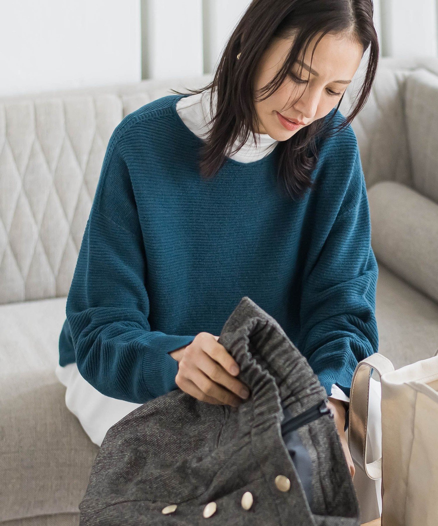 【ロートレ アモン/LAUTRE AMONT】のホールガーメントガーターニット≪WEB限定11号/洗える≫ インテリア・キッズ・メンズ・レディースファッション・服の通販 founy(ファニー) 　ファッション　Fashion　レディースファッション　Fashion for Women　トップス・カットソー　Cut & Sew Tops　ニット　Knit Tops & Sweaters　インナー　Innerwear　洗える　Machine Washable　秋　Autumn　コンパクト　Compact, Small Size　なめらか　Smooth, Silky Texture　バランス　Balance, Style Balance　ホールガーメント　WholeGarment, Seamless Knit　ボトム　Bottoms, Lower Wear　A/W・秋冬　Autumn/Winter　おすすめ　Recommended / Our Picks　エレガント 上品　Elegant　ビジネス 仕事 通勤　Business / Work / Commuting　2025年　2025　2025-2026秋冬・A/W　Autumn/Winter 2025–26 AW25–26　グリーン|ID: prp329100004830626 ipo3291000000035164510