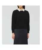 【マーコート/MARcourt】のmizuiro ind ハイゲージ襟付きプルオーバー 人気、トレンドファッション・服の通販 founy(ファニー) ファッション Fashion レディースファッション Fashion for Women トップス・カットソー Cut & Sew Tops カジュアルプルオーバー・ニットトップス Pullovers & Knit Tops / Casual Pullovers カーディガン Cardigan, Knitwear シンプル Simple, Minimal フィット Fit, Slim Fit ベーシック Basic, Essential ポケット Pocket, Pocket Detail レギュラー Regular, Standard Fit 無地 Plain, Solid Color 長袖 Long Sleeve, Full Sleeve thumbnail ブラック×オフホワイト|ID: prp329100004830632 ipo3291000000035164564