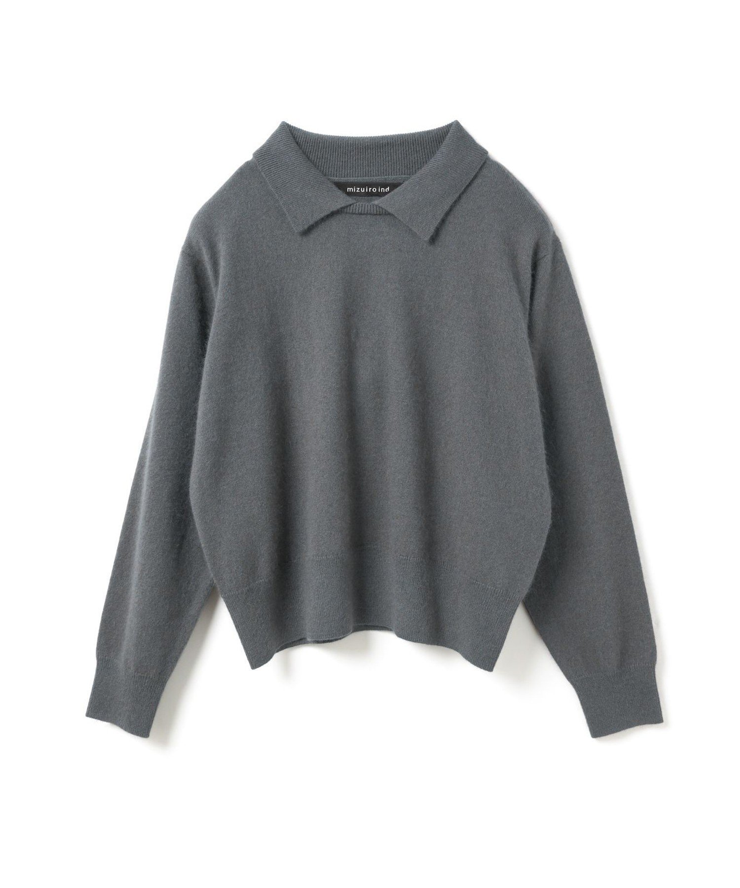 【マーコート/MARcourt】のmizuiro ind ハイゲージ襟付きプルオーバー インテリア・キッズ・メンズ・レディースファッション・服の通販 founy(ファニー) 　ファッション　Fashion　レディースファッション　Fashion for Women　トップス・カットソー　Cut & Sew Tops　カジュアルプルオーバー・ニットトップス　Pullovers & Knit Tops / Casual Pullovers　カーディガン　Cardigan, Knitwear　シンプル　Simple, Minimal　フィット　Fit, Slim Fit　ベーシック　Basic, Essential　ポケット　Pocket, Pocket Detail　レギュラー　Regular, Standard Fit　無地　Plain, Solid Color　長袖　Long Sleeve, Full Sleeve　ダークグレー|ID: prp329100004830632 ipo3291000000035164567