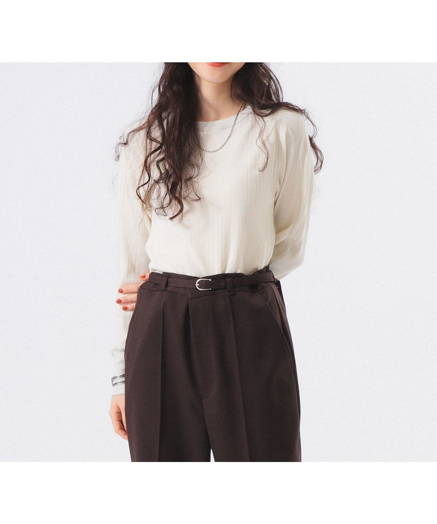 【ビームス ウイメン/BEAMS】のランダム リブ ロングスリーブ インテリア・キッズ・メンズ・レディースファッション・服の通販 founy(ファニー) 　ファッション　Fashion　レディースファッション　Fashion for Women　インナー　Innerwear　ウェーブ　Wavy Pattern　シンプル　Simple, Minimal　スウェット / スエット　Sweatshirt, Sweatwear　スリーブ　Sleeve, Long Sleeve / Short Sleeve　テレコ　Ribbed, Rib Stitch　フィット　Fit, Slim Fit　ベーシック　Basic, Essential　ランダム　Random, Irregular　ロング　Long, Long-Length　おすすめ　Recommended / Our Picks　日本製　Made In Japan　OFF_WHT|ID: prp329100004830641 ipo3291000000035164663