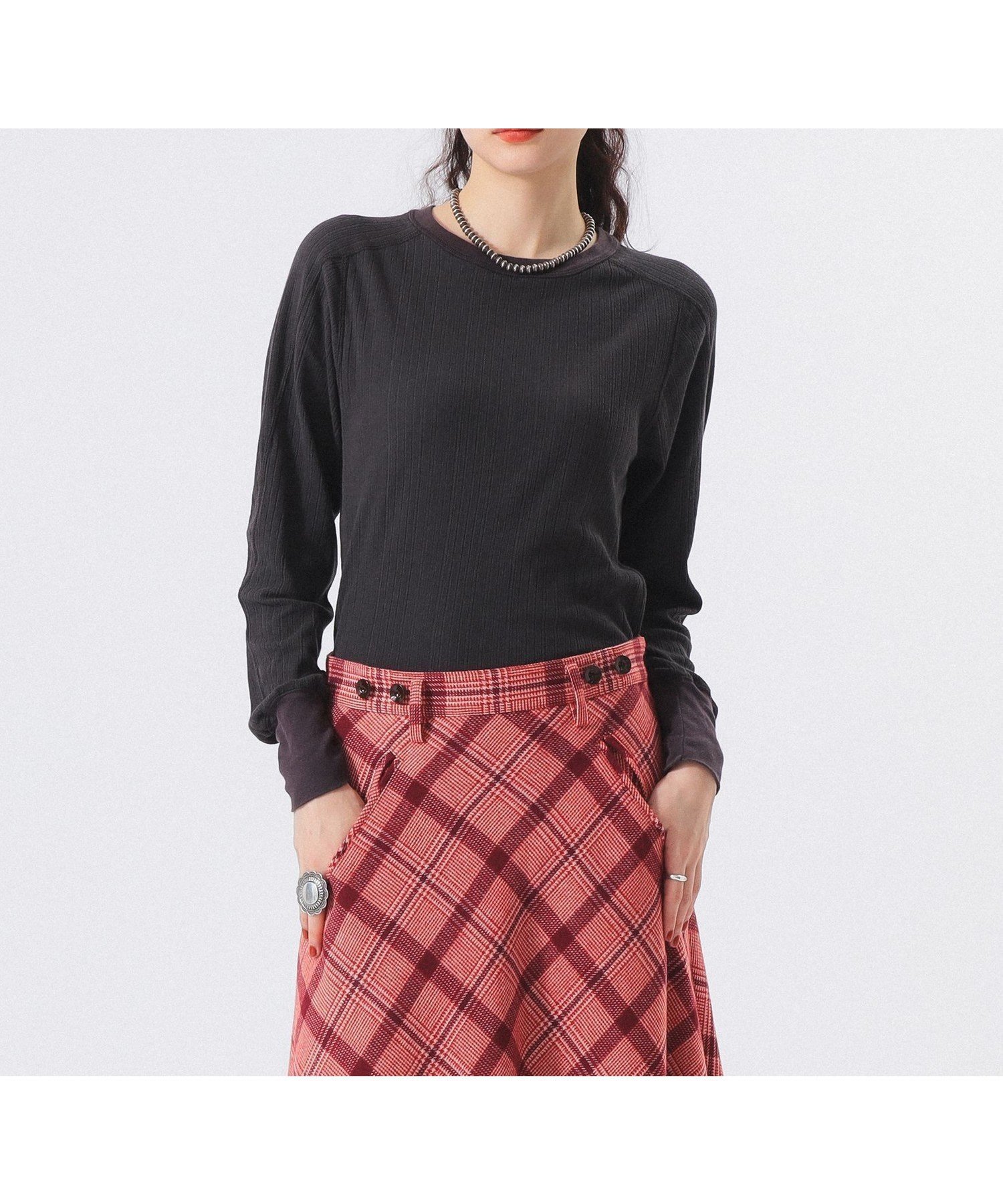 【ビームス ウイメン/BEAMS】のランダム リブ ロングスリーブ インテリア・キッズ・メンズ・レディースファッション・服の通販 founy(ファニー) 　ファッション　Fashion　レディースファッション　Fashion for Women　インナー　Innerwear　ウェーブ　Wavy Pattern　シンプル　Simple, Minimal　スウェット / スエット　Sweatshirt, Sweatwear　スリーブ　Sleeve, Long Sleeve / Short Sleeve　テレコ　Ribbed, Rib Stitch　フィット　Fit, Slim Fit　ベーシック　Basic, Essential　ランダム　Random, Irregular　ロング　Long, Long-Length　おすすめ　Recommended / Our Picks　日本製　Made In Japan　CHARCOAL.G|ID: prp329100004830641 ipo3291000000035164664