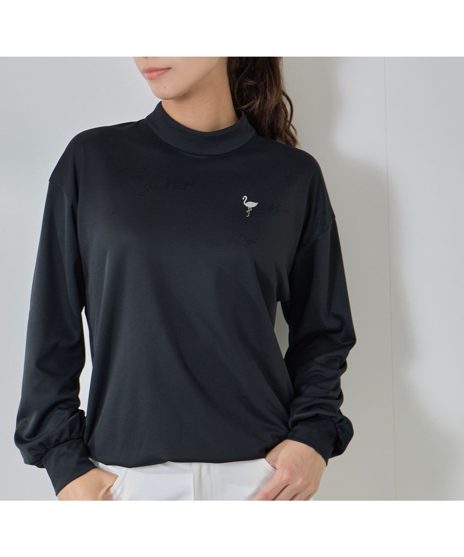 【ジュンアンドロペ/JUN&ROPE】のロゴジャガードドロスト長袖プルオーバー/UV・吸水速乾 インテリア・キッズ・メンズ・レディースファッション・服の通販 founy(ファニー) ファッション Fashion レディースファッション Fashion for Women トップス・カットソー Cut & Sew Tops カジュアルプルオーバー・ニットトップス Pullovers & Knit Tops / Casual Pullovers 秋 Autumn コレクション Collection, Seasonal Line 吸水 Absorbent, Quick-Dry サテン Satin, Glossy Fabric スタイリッシュ Stylish, Fashionable スリーブ Sleeve, Long Sleeve / Short Sleeve 長袖 Long Sleeve, Full Sleeve パフォーマンス Performance, Active Function フェミニン Feminine, Girly ポケット Pocket, Pocket Detail メンズ Men's, Menswear エレガント 上品 Elegant ゴルフ Golf ブラック(01)|ID: prp329100004830642 ipo3291000000035164666