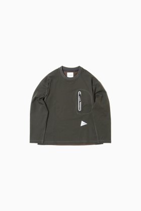【アンドワンダー/and wander】 hybrid warm pocket LS T人気、トレンドファッション・服の通販 founy(ファニー) ファッション Fashion レディースファッション Fashion for Women ストレッチ Stretch, Stretchy Fabric ポケット Pocket, Pocket Detail |ID:prp329100004830645