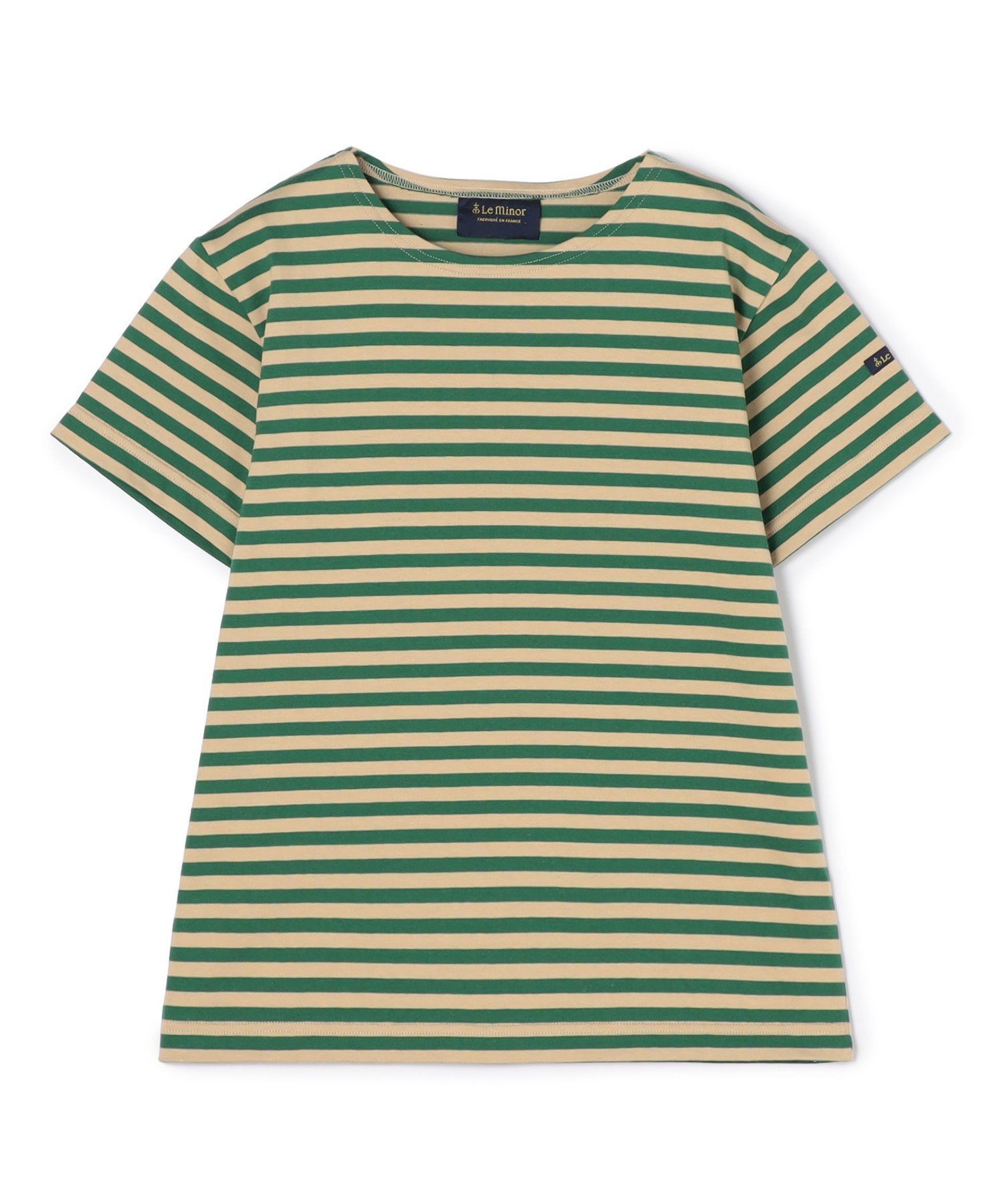 【トゥモローランド/TOMORROWLAND】のLeminor ハーフスリーブボーダーカットソー インテリア・キッズ・メンズ・レディースファッション・服の通販 founy(ファニー) 　ファッション　Fashion　レディースファッション　Fashion for Women　トップス・カットソー　Cut & Sew Tops　カットソー・ベーシックTシャツ　Cut-and-Sewn Tops / Stretch Tees & Basics　フランス　France, French　ベーシック　Basic, Essential　ボーダー　Border, Stripe　別注　Limited Edition, Custom Order　56 カーキ系|ID: prp329100004830650 ipo3291000000035164847