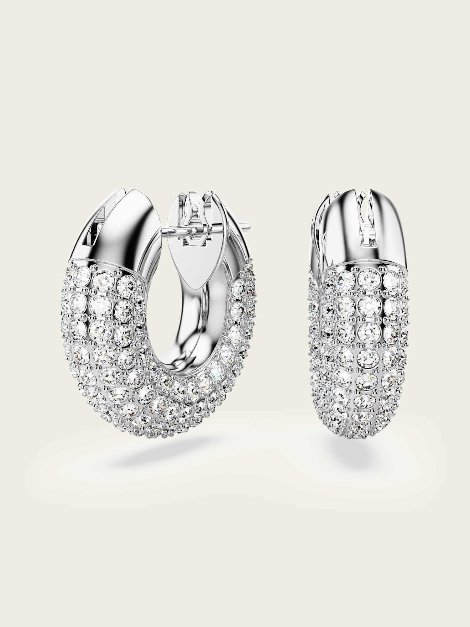 【スワロフスキー/swarovski】の【公式】【スワロフスキー】Dextera フープピアス, 小, ホワイト, ロジウム・プレーティング インテリア・キッズ・メンズ・レディースファッション・服の通販 founy(ファニー) 　ファッション　Fashion　レディースファッション　Fashion for Women　コーティング　Coating, Coated Finish　スワロフスキー　Swarovski, Crystal Accent　フレーム　Frame, Outline　フープ　Hoop, Hoop Earrings　モダン　Modern, Contemporary　定番　Standard, Basic Item　ホワイト|ID: prp329100004830723 ipo3291000000035165938