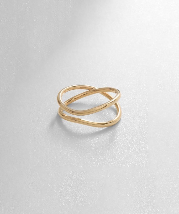 【ココシュニック/COCOSHNIK】のK10ダブルウェーブ リング 人気、トレンドファッション・服の通販 founy(ファニー) 　ファッション　Fashion　レディースファッション　Fashion for Women　おすすめ　Recommended / Our Picks　ジュエリー　Jewelry, Accessories　スタイリッシュ　Stylish, Fashionable　センター　Center, Center Line　チェーン　Chain, Chain Strap　フォルム　Silhouette, Form　 other-1|ID: prp329100004830724 ipo3291000000035165943