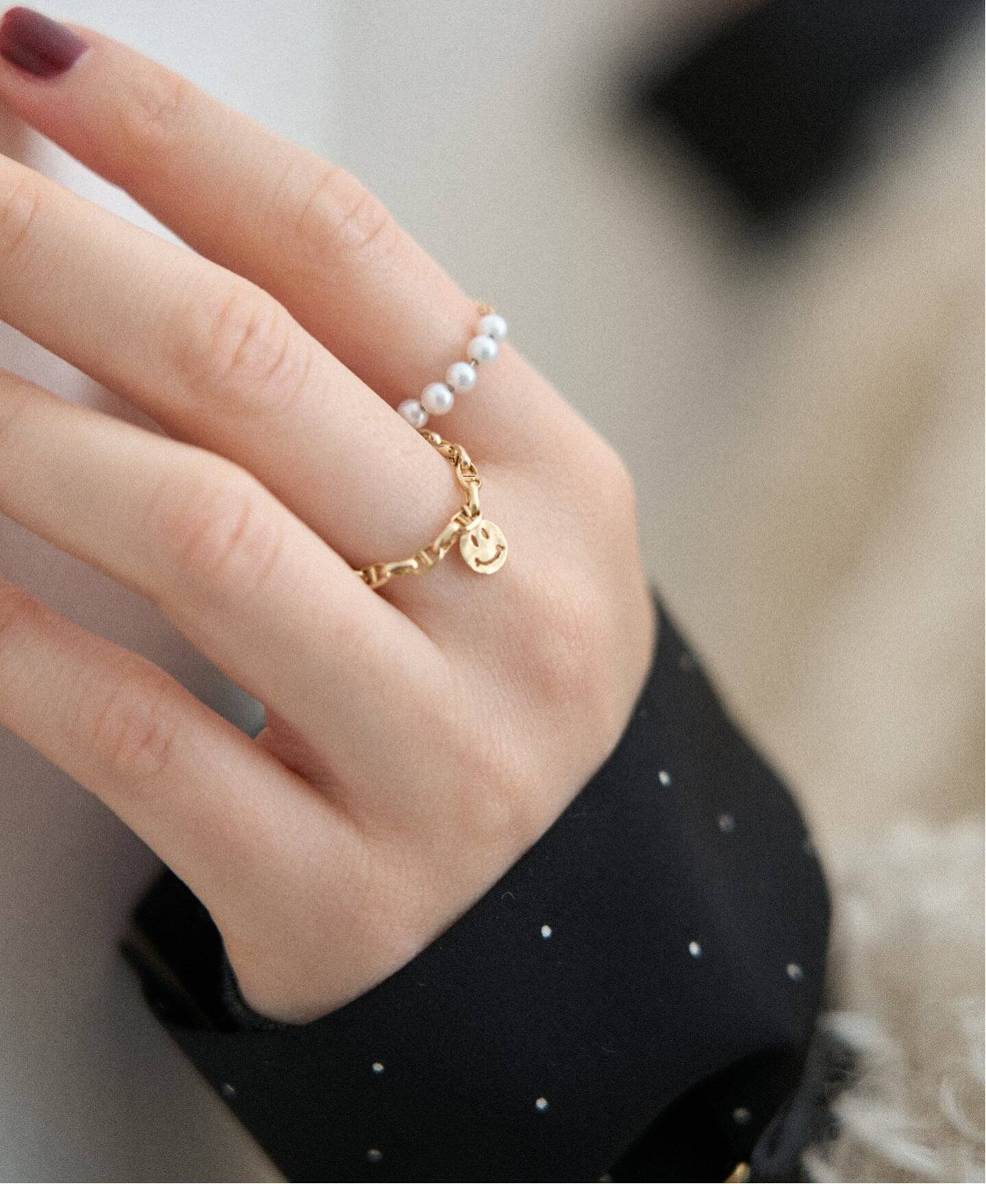 【イエナ/IENA】の《WEB限定/追加 》GIGI/ジジ 別注 SMILE CHAIN RING EX インテリア・キッズ・メンズ・レディースファッション・服の通販 founy(ファニー) 　ファッション　Fashion　レディースファッション　Fashion for Women　おすすめ　Recommended / Our Picks　ジュエリー　Jewelry, Accessories　チェーン　Chain, Chain Strap　チャーム　Charm, Pendant　フォルム　Silhouette, Form　別注　Limited Edition, Custom Order　ゴールド|ID: prp329100004830725 ipo3291000000035165949