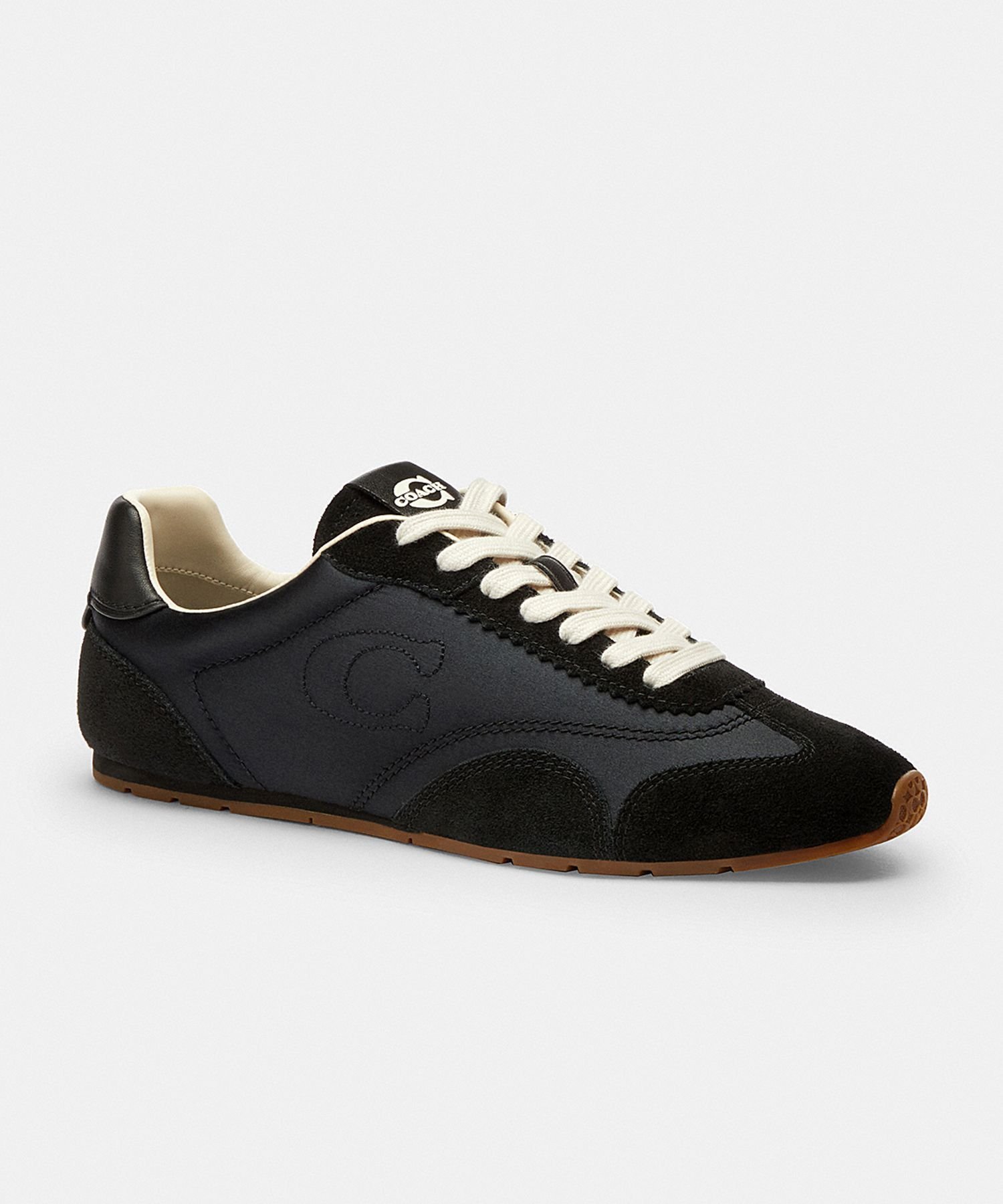 【コーチ/COACH】のフラット スニーカー インテリア・キッズ・メンズ・レディースファッション・服の通販 founy(ファニー) 　ファッション　Fashion　レディースファッション　Fashion for Women　軽量　Lightweight, Ultra Light　サテン　Satin, Glossy Fabric　スニーカー　Sneakers, Trainers　スリム　Slim, Slim Fit　ニューヨーク　New York, NYC Style　フィット　Fit, Slim Fit　フラット　Flat, Flat Shoes　レース　Lace, Lace Fabric　ギフト プレゼント　Gift / Present　BLACK|ID: prp329100004830756 ipo3291000000035166352