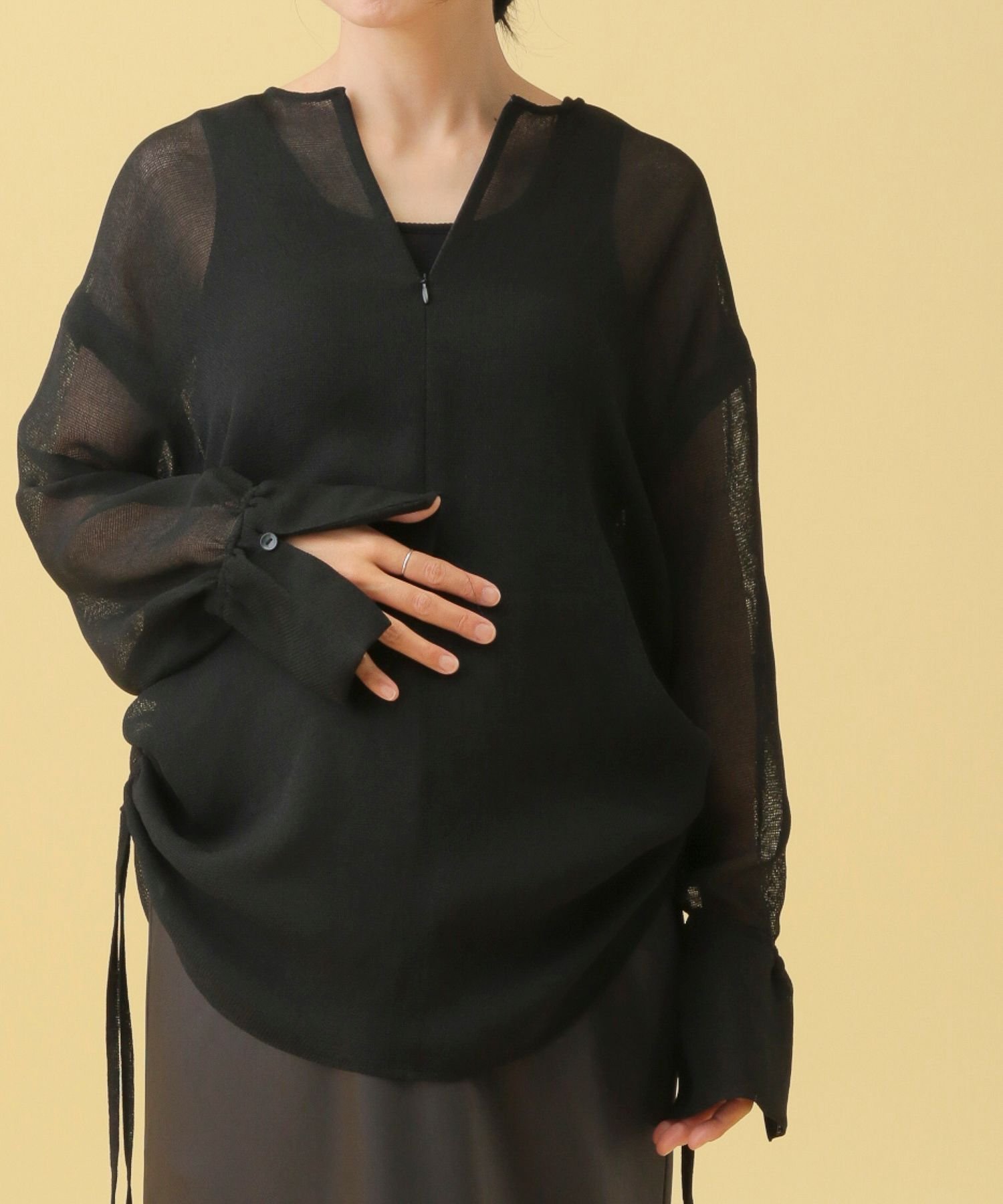 【レプシィム ローリーズファーム/LEPSIM LOWRYS FARM】の【産前・産後対応】マタニティ/シアーメッシュチュニックブラウス インテリア・キッズ・メンズ・レディースファッション・服の通販 founy(ファニー) 　ファッション　Fashion　キッズファッション　Fashion for Kids　おすすめ　Recommended / Our Picks　ジップ　Zip, Zipper　チュニック　Tunic, Long Top　デニム　Denim, Jeans Material　夏　Summer　ブラック09|ID: prp329100004830768 ipo3291000000035166595