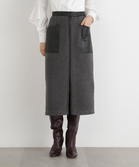 【ピンキーアンドダイアン/Pinky&Dianne】のウールレットジップスカート 人気、トレンドファッション・服の通販 founy(ファニー) ファッション Fashion レディースファッション Fashion for Women スカート Skirts シンプル Simple, Minimal スタンダード Standard, Basic ストレッチ Stretch, Stretchy Fabric スリット Slit, Slit Detail タイトスカート Pencil Skirt, Tight Skirt パッチ Patch, Appliqué フロント Front, Front Design ポケット Pocket, Pocket Detail エレガント 上品 Elegant |ID:prp329100004830771