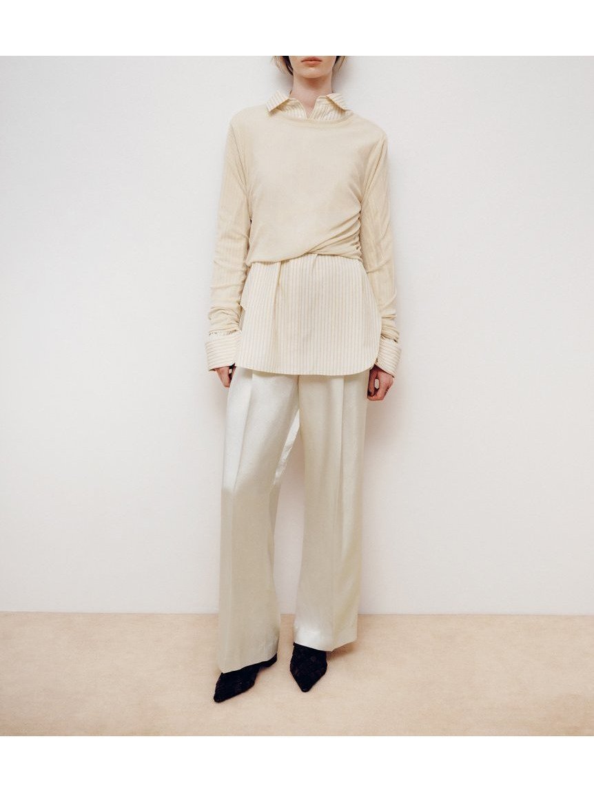 【ミースロエ/MIESROHE】のサテンタックイージーパンツ 人気、トレンドファッション・服の通販 founy(ファニー) 　ファッション　Fashion　レディースファッション　Fashion for Women　パンツ　Pants & Trousers　スマート　Smart, Elegant　センター　Center, Center Line　ノースリーブ　Sleeveless, No-Sleeve　ヴィンテージ　Vintage Style　 other-1|ID: prp329100004830776 ipo3291000000035166712