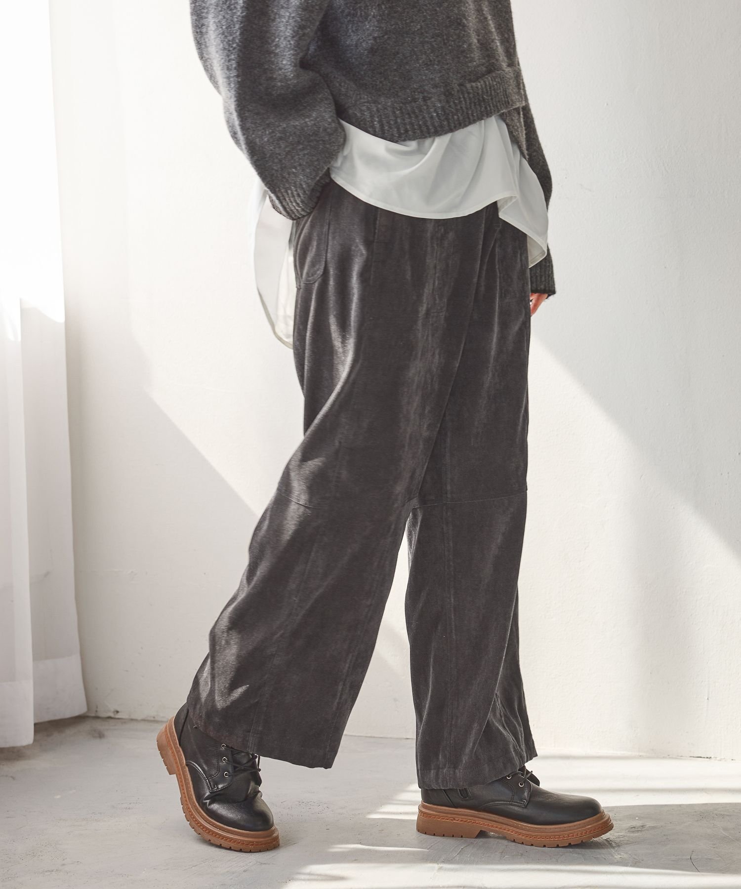 【ニコアンド/niko and】の2WAYゆるっとベルトパンツ インテリア・キッズ・メンズ・レディースファッション・服の通販 founy(ファニー) 　ファッション　Fashion　レディースファッション　Fashion for Women　パンツ　Pants & Trousers　ベルト&ウエストマーク　Belts & Waist Accessories　おすすめ　Recommended / Our Picks　シューズ　Shoes, Footwear　パーカー　Hoodie, Parka　ポケット　Pocket, Pocket Detail　リラックス　Relax, Relaxed Fit　ワイド　Wide, Wide Fit　秋　Autumn　チャコール|ID: prp329100004830777 ipo3291000000035166719