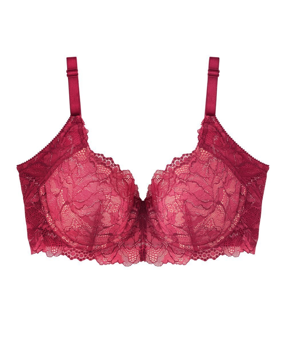 【その他のブランド/Other】の背中すっきり つつまれ美乳ブラ プリンセチア柄 インテリア・キッズ・メンズ・レディースファッション・服の通販 founy(ファニー) 　ファッション　Fashion　レディースファッション　Fashion for Women　パターン　Pattern, Design Print　ブラジャー　Bra, Lingerie　ランジェリー　Lingerie, Intimate Wear　レース　Lace, Lace Fabric　ルビーレッド|ID: prp329100004830779 ipo3291000000035166736