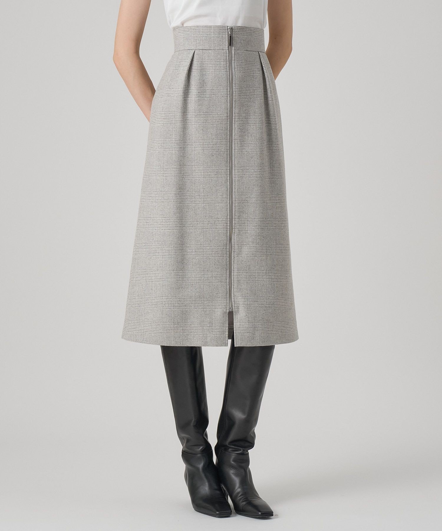 【アナイ/ANAYI】のグレンチェックタイト スカート 人気、トレンドファッション・服の通販 founy(ファニー) 　ファッション　Fashion　レディースファッション　Fashion for Women　スカート　Skirts　ストレッチ　Stretch, Stretchy Fabric　スマート　Smart, Elegant　タイトスカート　Pencil Skirt, Tight Skirt　チェック　Check, Plaid, Tartan　フロント　Front, Front Design　A/W・秋冬　Autumn/Winter　再入荷　Restock / Back in Stock　おすすめ　Recommended / Our Picks　 other-1|ID: prp329100004830790 ipo3291000000035166910