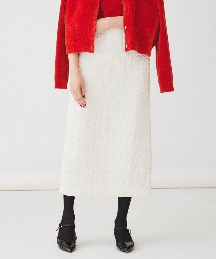 【アンタイトル/UNTITLED】の【後ろウエストゴム/日本製/洗える】ブロック柄ジャカードナロースカート インテリア・キッズ・メンズ・レディースファッション・服の通販 founy(ファニー) https://founy.com/ ファッション Fashion レディースファッション Fashion for Women スカート Skirts おすすめ Recommended / Our Picks ショート Short, Short Length シンプル Simple, Minimal ジャカード/ジャガード Jacquard, Woven Pattern スマート Smart, Elegant ブライト Bright, Shiny ブロック Block, Solid Block Pattern ローズ Rose, Rose Motif 日本製 Made In Japan 洗える Machine Washable |ID: prp329100004830807 ipo3291000000035167088