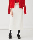 【アンタイトル/UNTITLED】の【後ろウエストゴム/日本製/洗える】ブロック柄ジャカードナロースカート オフホワイト|ID: prp329100004830807 ipo3291000000035167089