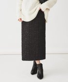 【アンタイトル/UNTITLED】の【後ろウエストゴム/日本製/洗える】ブロック柄ジャカードナロースカート ブラック|ID: prp329100004830807 ipo3291000000035167091