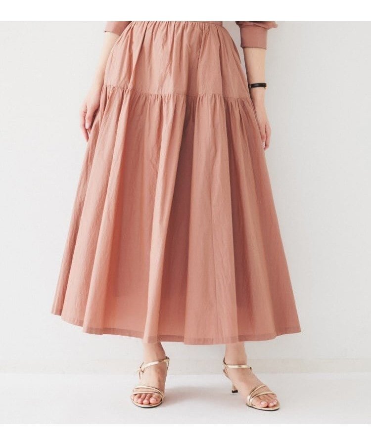 【アンタイトル/UNTITLED】のライトコットン ティアードスカート インテリア・キッズ・メンズ・レディースファッション・服の通販 founy(ファニー) 　ファッション　Fashion　レディースファッション　Fashion for Women　スカート　Skirts　ティアードスカート　Tiered Skirts　エアリー　Airy Texture　エレガント 上品　Elegant　ギャザー　Gathered, Ruffled　コンパクト　Compact, Small Size　スマート　Smart, Elegant　セットアップ　Set-Up, Coordinated Outfit　ティアードスカート　Tiered Skirt, Flounced Skirt　ポケット　Pocket, Pocket Detail　モダン　Modern, Contemporary　ロング　Long, Long-Length　おすすめ　Recommended / Our Picks　ピンク|ID: prp329100004830825 ipo3291000000035167218
