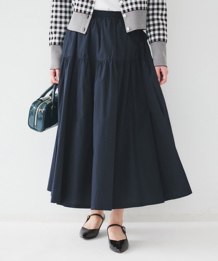 【アンタイトル/UNTITLED】のライトコットン ティアードスカート インテリア・キッズ・メンズ・レディースファッション・服の通販 founy(ファニー) 　ファッション　Fashion　レディースファッション　Fashion for Women　スカート　Skirts　ティアードスカート　Tiered Skirts　エアリー　Airy Texture　エレガント 上品　Elegant　ギャザー　Gathered, Ruffled　コンパクト　Compact, Small Size　スマート　Smart, Elegant　セットアップ　Set-Up, Coordinated Outfit　ティアードスカート　Tiered Skirt, Flounced Skirt　ポケット　Pocket, Pocket Detail　モダン　Modern, Contemporary　ロング　Long, Long-Length　おすすめ　Recommended / Our Picks　ネイビー|ID: prp329100004830825 ipo3291000000035167219