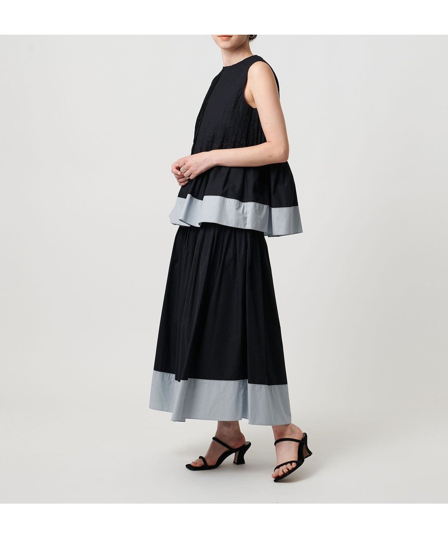 【ユナイテッドアローズ/UNITED ARROWS】のコットンシルク シルキータックフレアスカート - ウォッシャブル - インテリア・キッズ・メンズ・レディースファッション・服の通販 founy(ファニー) 　ファッション　Fashion　レディースファッション　Fashion for Women　スカート　Skirts　Aライン・フレアスカート　A-Line & Flared Skirts　ウォッシャブル　Machine Washable　カットソー　Cut and Sewn Top　切替　Switching, Contrast Panel　シルク　Silk, 100% Silk　セットアップ　Set-Up, Coordinated Outfit　タイプライター　Typewriter Fabric, Crisp Cotton　フィット　Fit, Slim Fit　フレア　Flare, Flared　ポケット　Pocket, Pocket Detail　アウトレット　Outlet / Clearance　おすすめ　Recommended / Our Picks　エレガント 上品　Elegant　NAVY|ID: prp329100004830835 ipo3291000000035167327