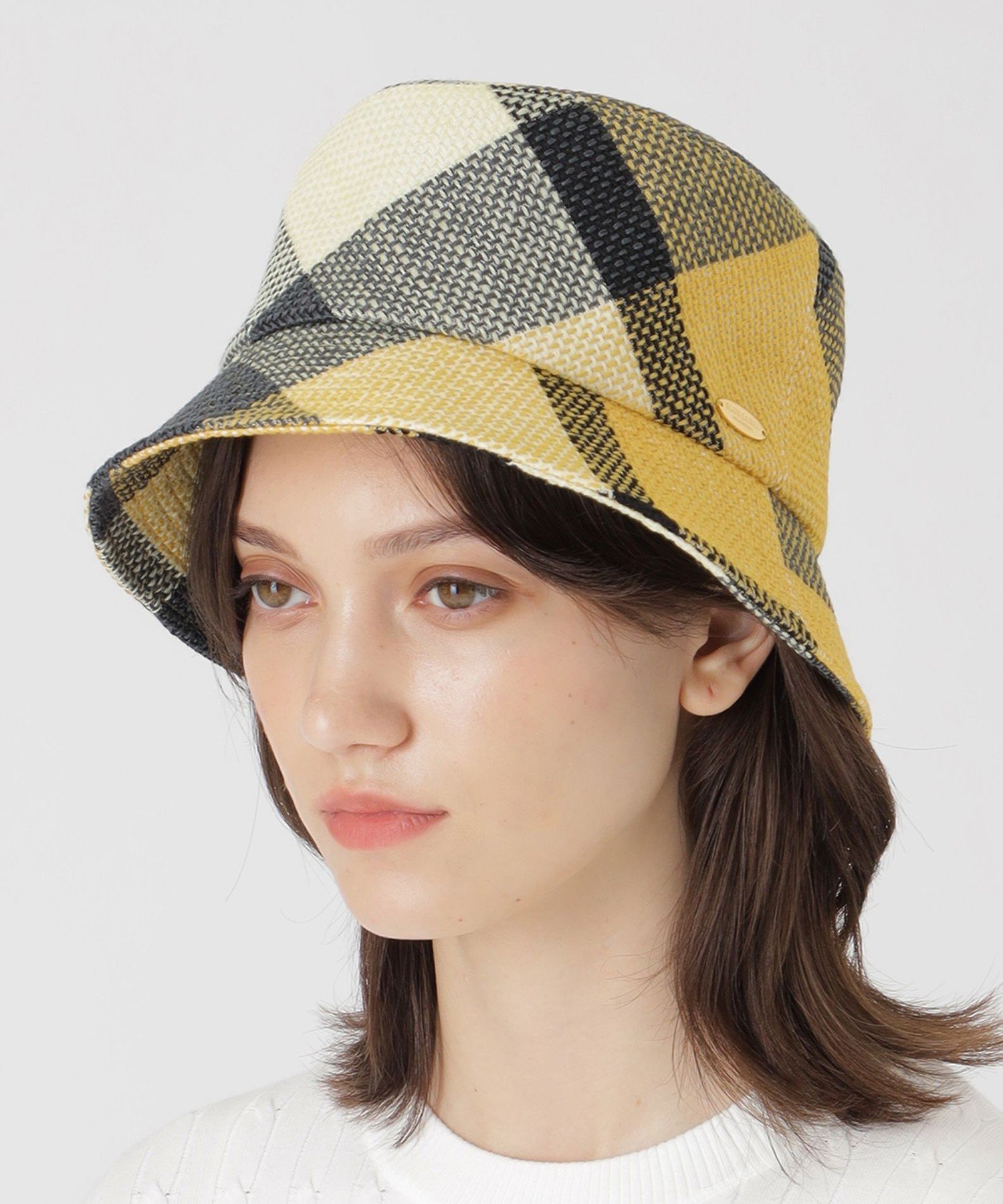 【ブルーレーベル クレストブリッジ/BLUE LABEL CRESTBRIDGE】のクレストブリッジチェックスラブプリペラバケットハット インテリア・キッズ・メンズ・レディースファッション・服の通販 founy(ファニー) 　ファッション　Fashion　レディースファッション　Fashion for Women　ジャケット　Jacket, Outerwear　ミックス　Mix, Mixed Style　エレガント 上品　Elegant　帽子　Hat, Headwear　A/W・秋冬　Autumn/Winter　イエロー|ID: prp329100004830840 ipo3291000000035167383