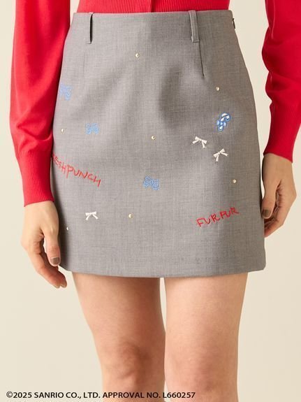【ファーファー/FURFUR】のFRESH PUNCH 刺繍スカート インテリア・キッズ・メンズ・レディースファッション・服の通販 founy(ファニー) 　ファッション　Fashion　レディースファッション　Fashion for Women　スカート　Skirts　ショート　Short, Short Length　スマート　Smart, Elegant　ミニスカート　Mini Skirt, Short Skirt　モチーフ　Motif, Design Theme　GRY[006]|ID: prp329100004830889 ipo3291000000035168057