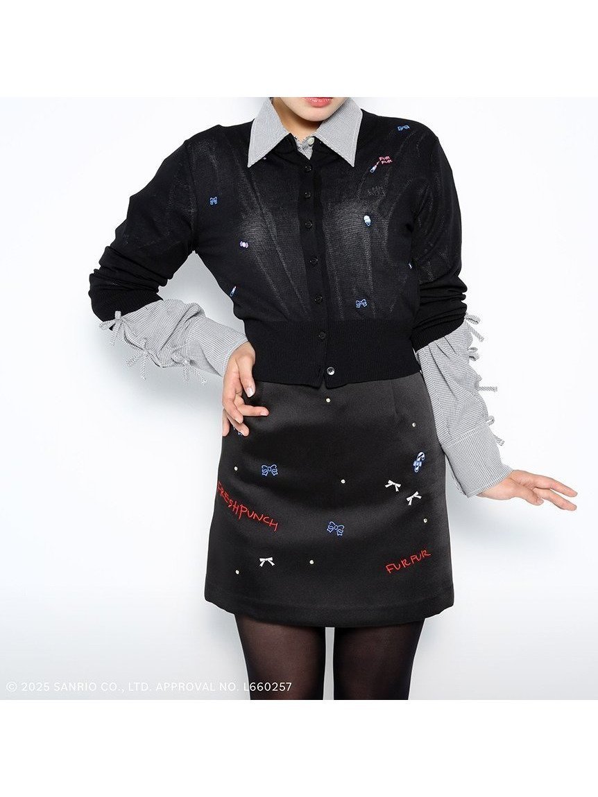 【ファーファー/FURFUR】のFRESH PUNCH 刺繍スカート インテリア・キッズ・メンズ・レディースファッション・服の通販 founy(ファニー) 　ファッション　Fashion　レディースファッション　Fashion for Women　スカート　Skirts　ショート　Short, Short Length　スマート　Smart, Elegant　ミニスカート　Mini Skirt, Short Skirt　モチーフ　Motif, Design Theme　BLK[009]|ID: prp329100004830889 ipo3291000000035168058