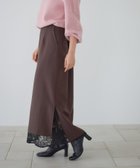 【アンデミュウ/Andemiu】のレースレイヤーIラインスカート 人気、トレンドファッション・服の通販 founy(ファニー) ファッション Fashion レディースファッション Fashion for Women スカート Skirts おすすめ Recommended / Our Picks スパンコール Sequins, Sequin Embellishment スリット Slit, Slit Detail フェイクレザー Faux Leather, PU Leather ポケット Pocket, Pocket Detail レース Lace, Lace Fabric エレガント 上品 Elegant A/W・秋冬 Autumn/Winter thumbnail ブラウン|ID: prp329100004830904 ipo3291000000035168290