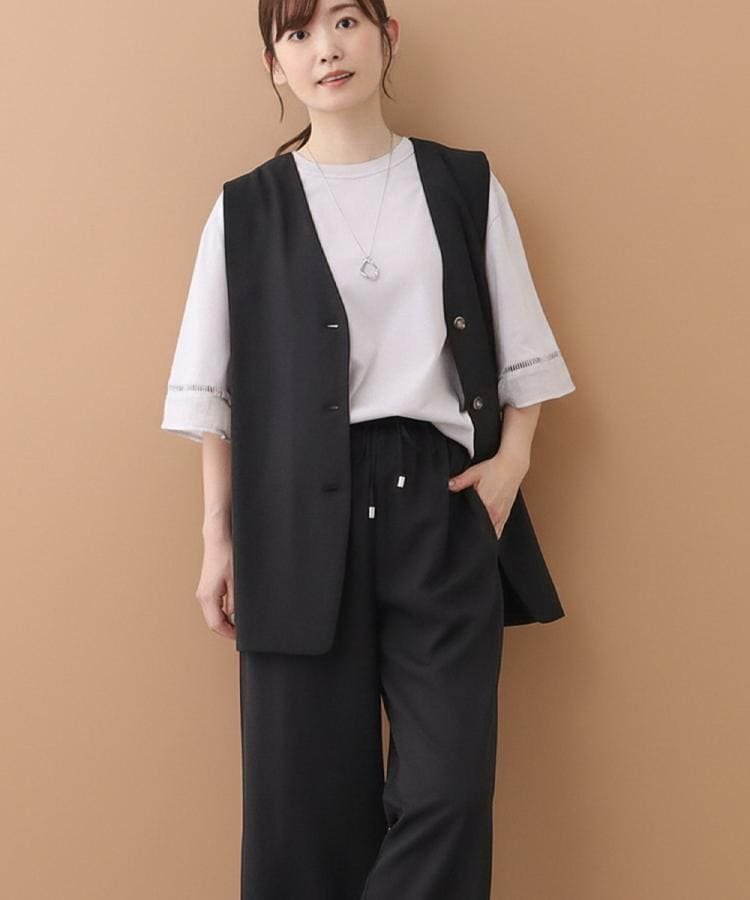 【リフレクト/Reflect】の【ウエスト総ゴム/セットアップ/単品使いOK◎】ベスト+ストレートパンツセット インテリア・キッズ・メンズ・レディースファッション・服の通販 founy(ファニー) 　ファッション　Fashion　レディースファッション　Fashion for Women　アウター　Coat / Outerwear Collection　セットアップ　Matching Sets　レディースパンツ・ボトムス　Pants & Trousers / Bottoms　ストレッチ　Stretch, Stretchy Fabric　ストレート　Straight, Straight Cut　スマート　Smart, Elegant　セットアップ　Set-Up, Coordinated Outfit　バランス　Balance, Style Balance　ベスト　Vest, Waistcoat　ポケット　Pocket, Pocket Detail　マーブル　Marble, Marble Pattern　ワンポイント　One Point, Statement Accent　ブラック|ID: prp329100004830914 ipo3291000000035168483